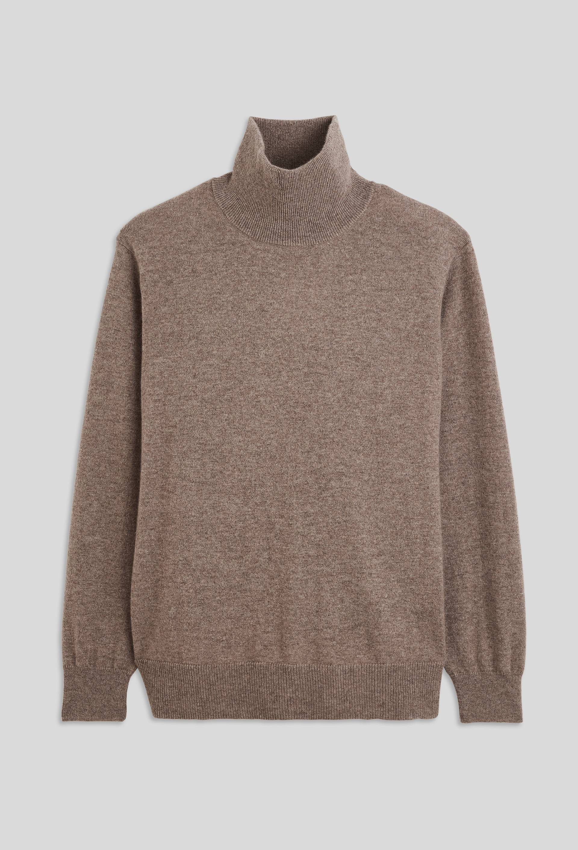 Pull col montant uni en cachemire, Beige, large image number 2