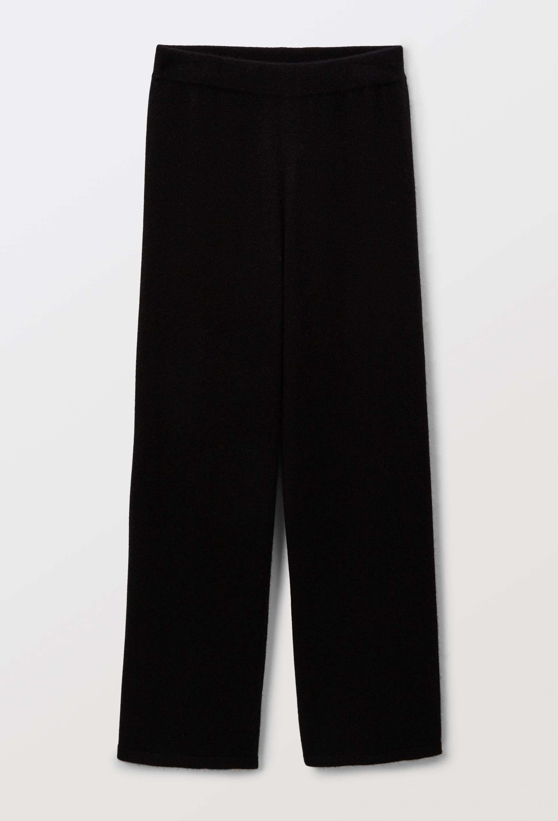 Pantalon large uni en cachemire, Noir, large image number 2.0