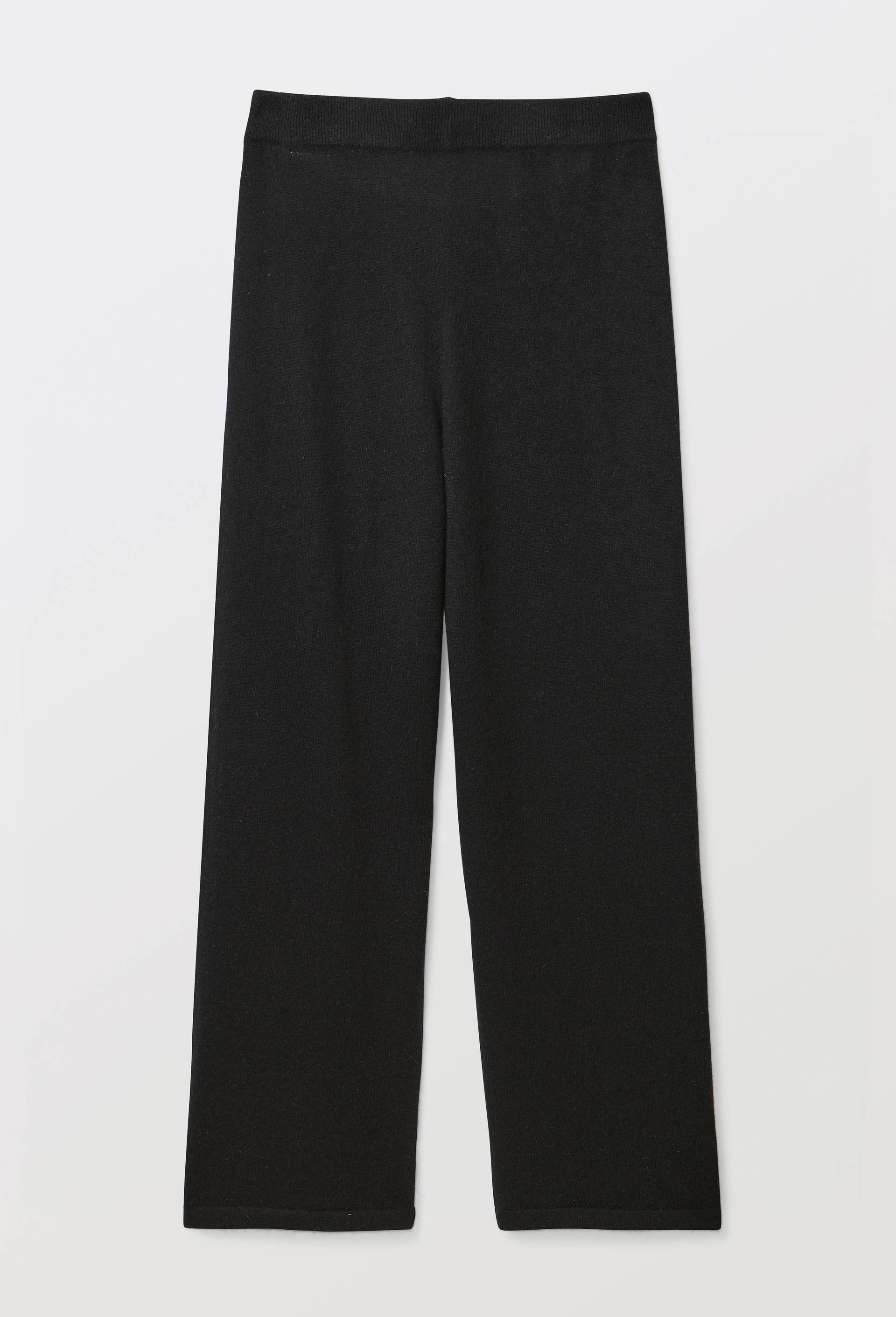 Pantalon large uni en 100% cachemire, Noir, large image number 3.0