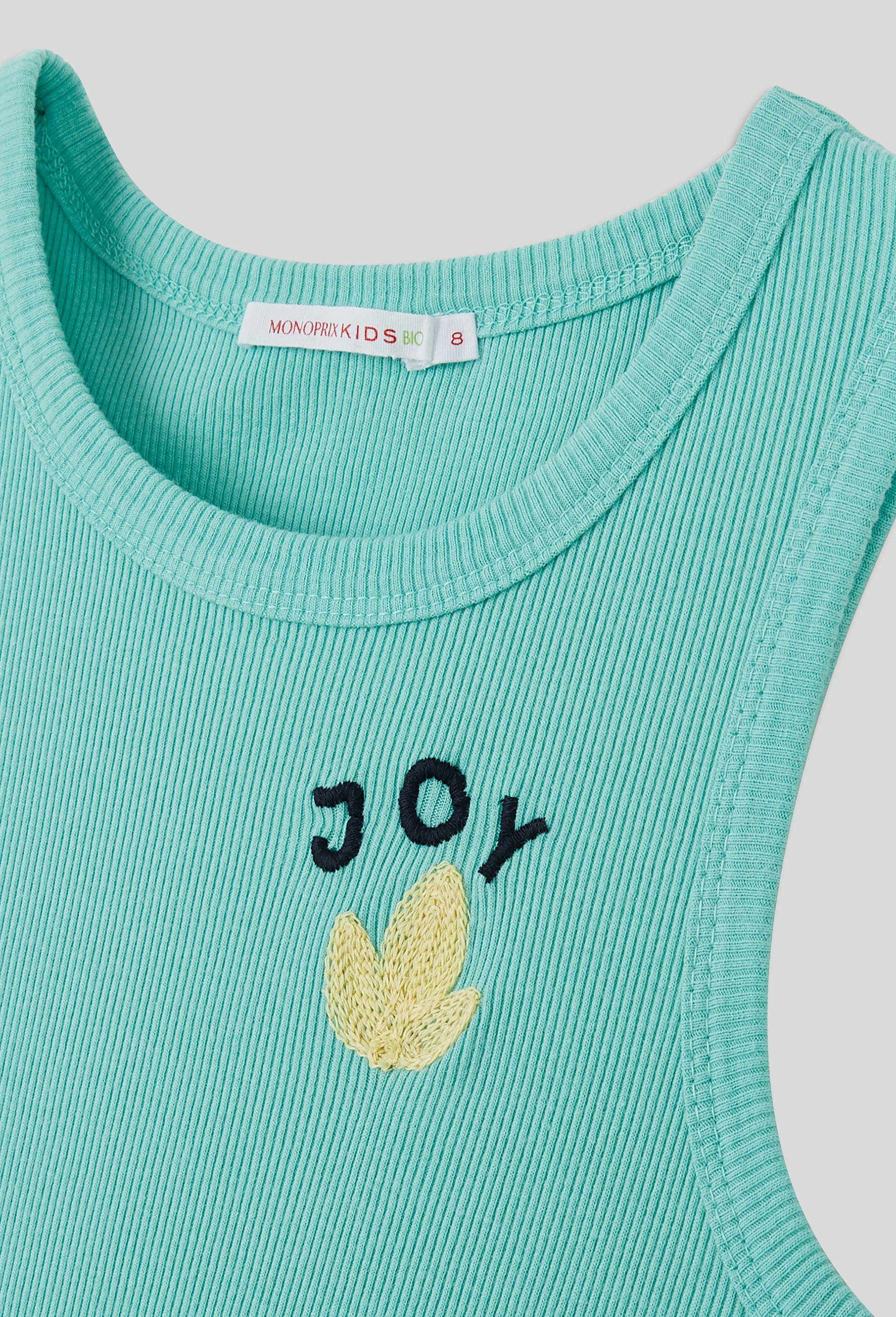 Robe en gaze de coton brodée, certifié OEKO-TEX, Vert clair, large image number 2.0
