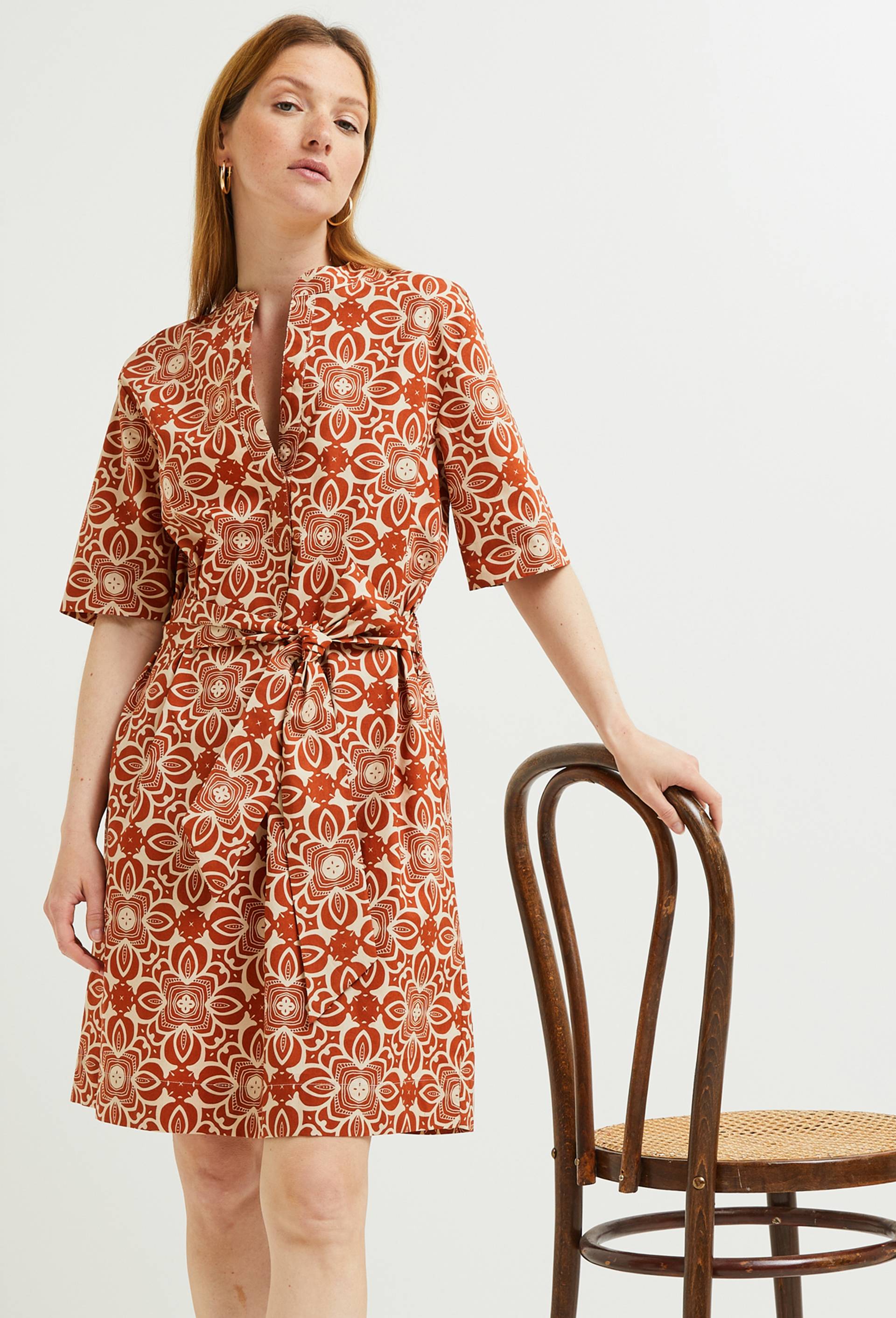 Robe tunique imprimée,   Oeko-Tex, Ecru, large image number 0