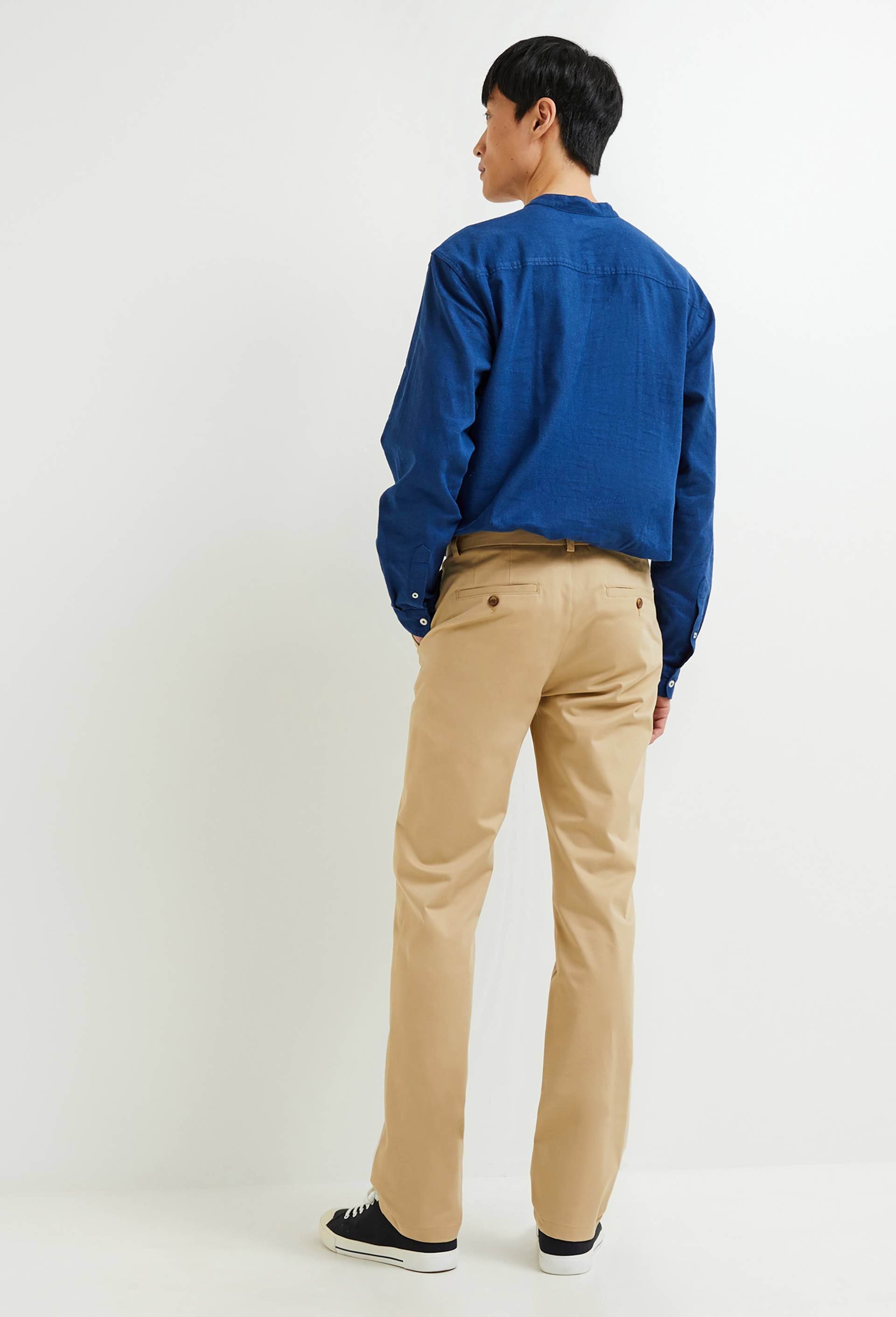 Pantalon chino straight en coton, Beige, large image number 1