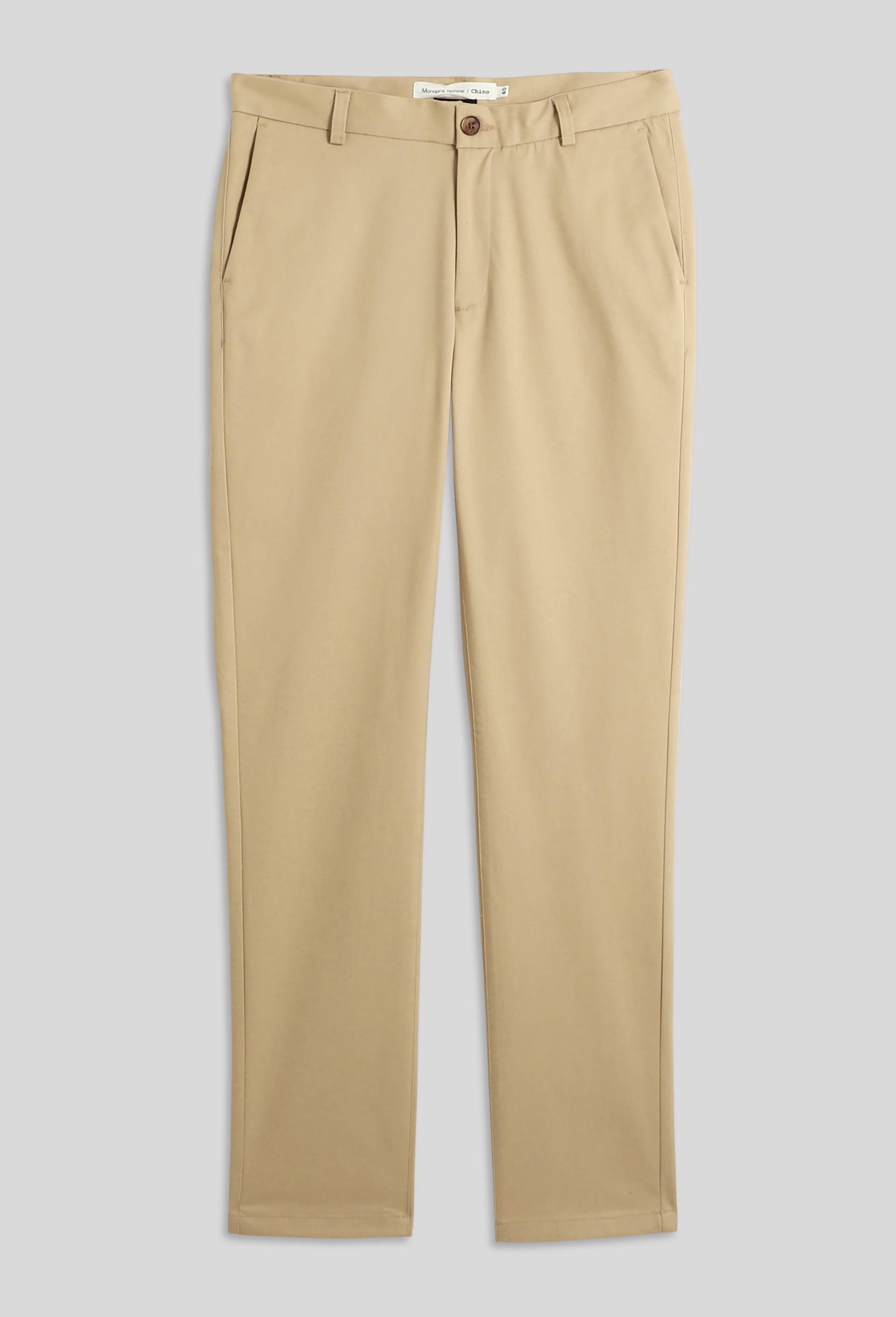 Pantalon chino straight en coton, Beige, large image number 2