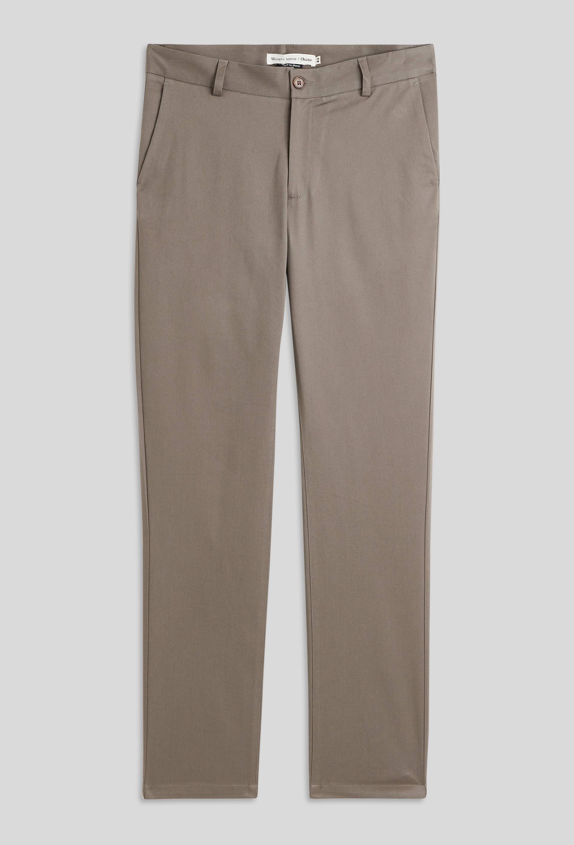 Pantalon chino straight en coton, Gris, large image number 2