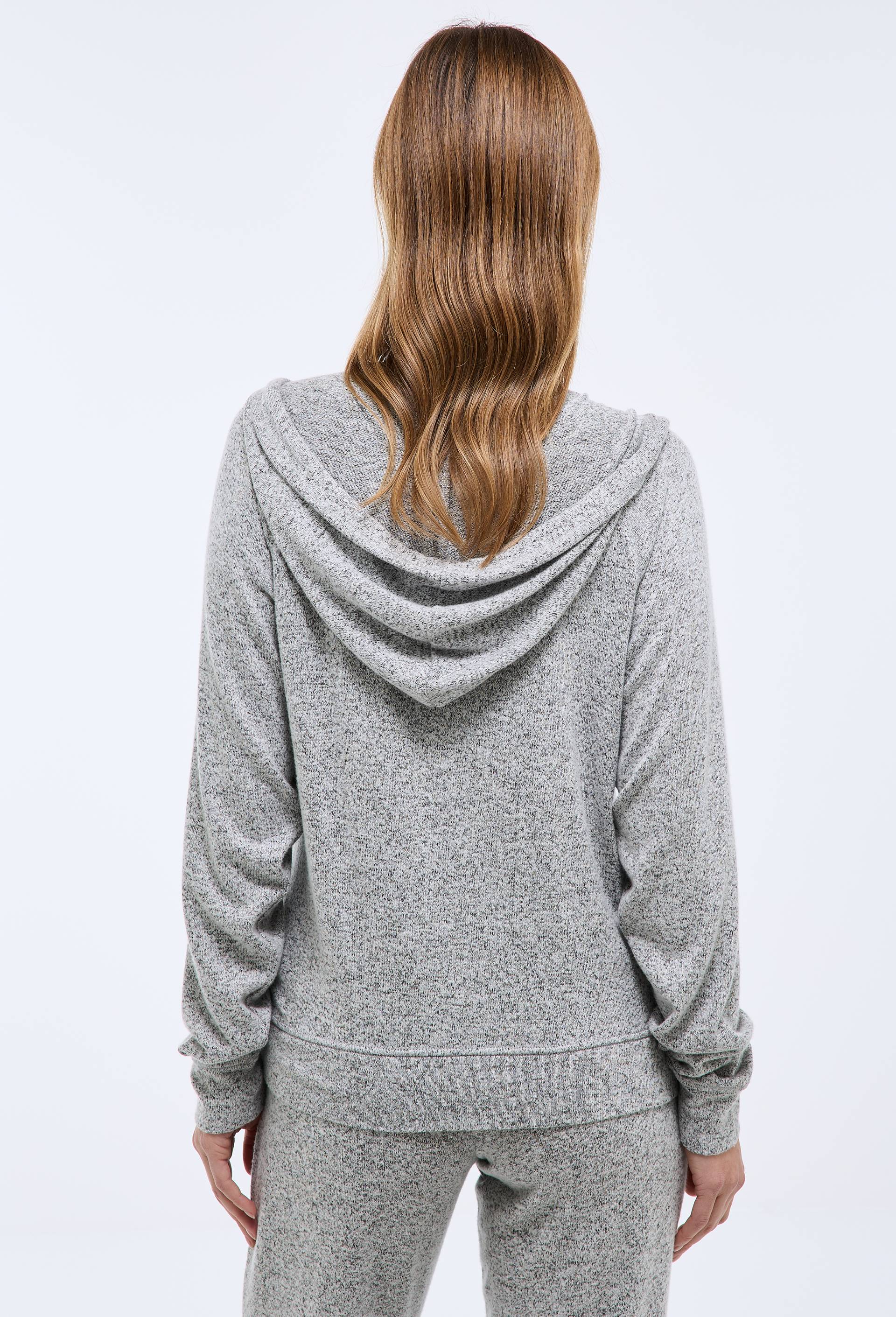 Sweat zipp&eacute; &agrave; capuche doux et l&eacute;ger, Gris, large image number 1