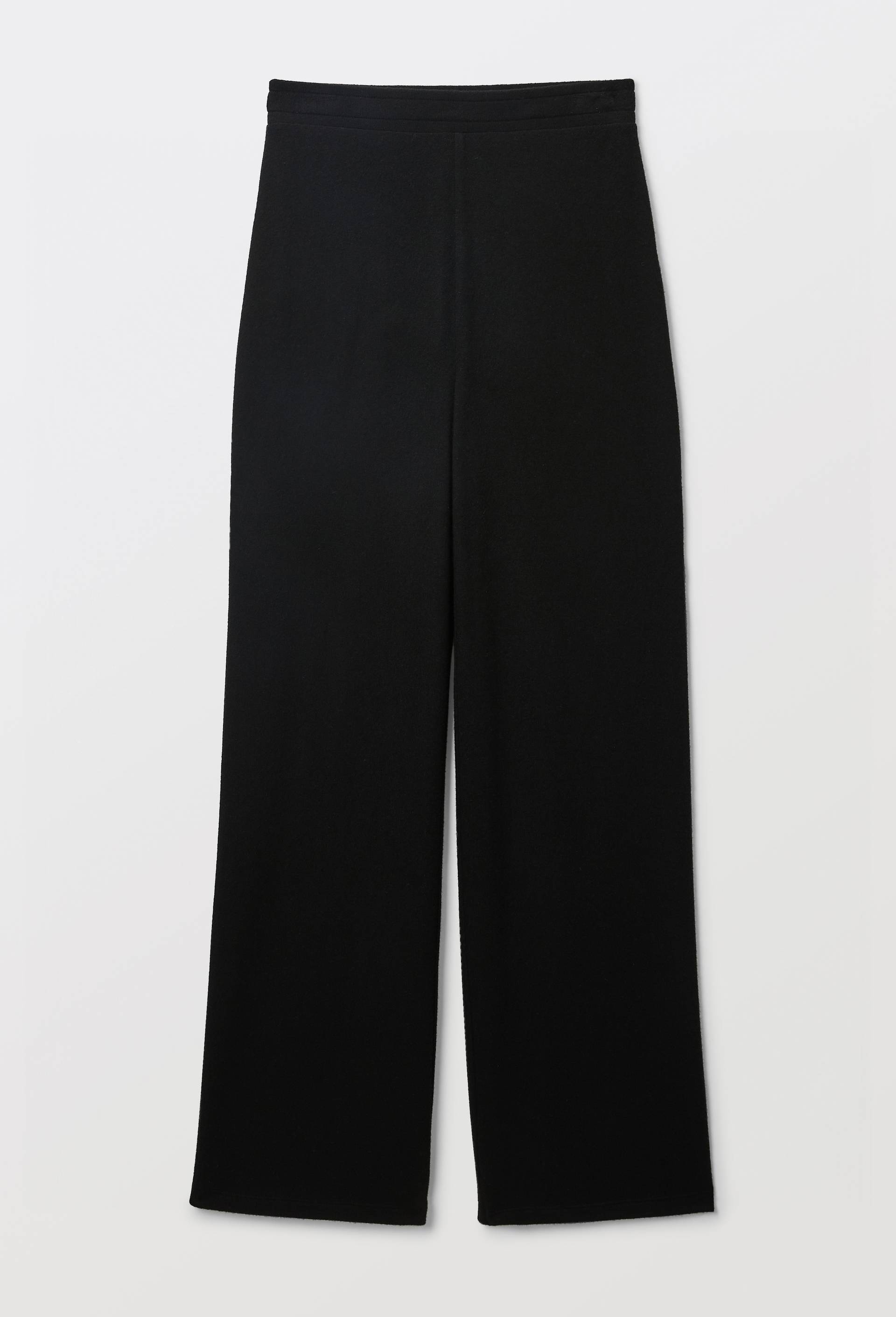 Pantalon large uni tout doux, Noir, large image number 2.0