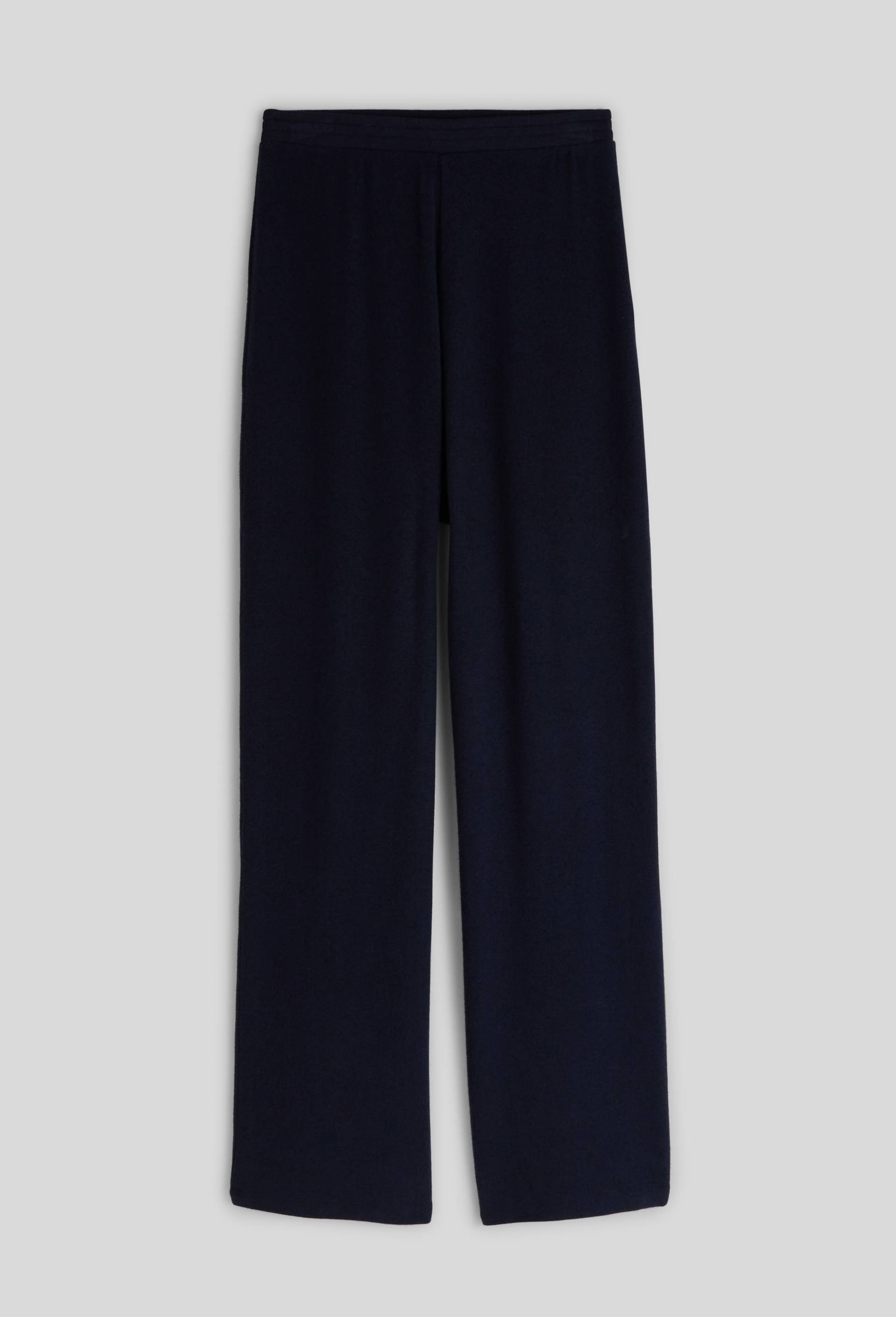 Pantalon large uni tout doux, Bleu foncé, large image number 2.0