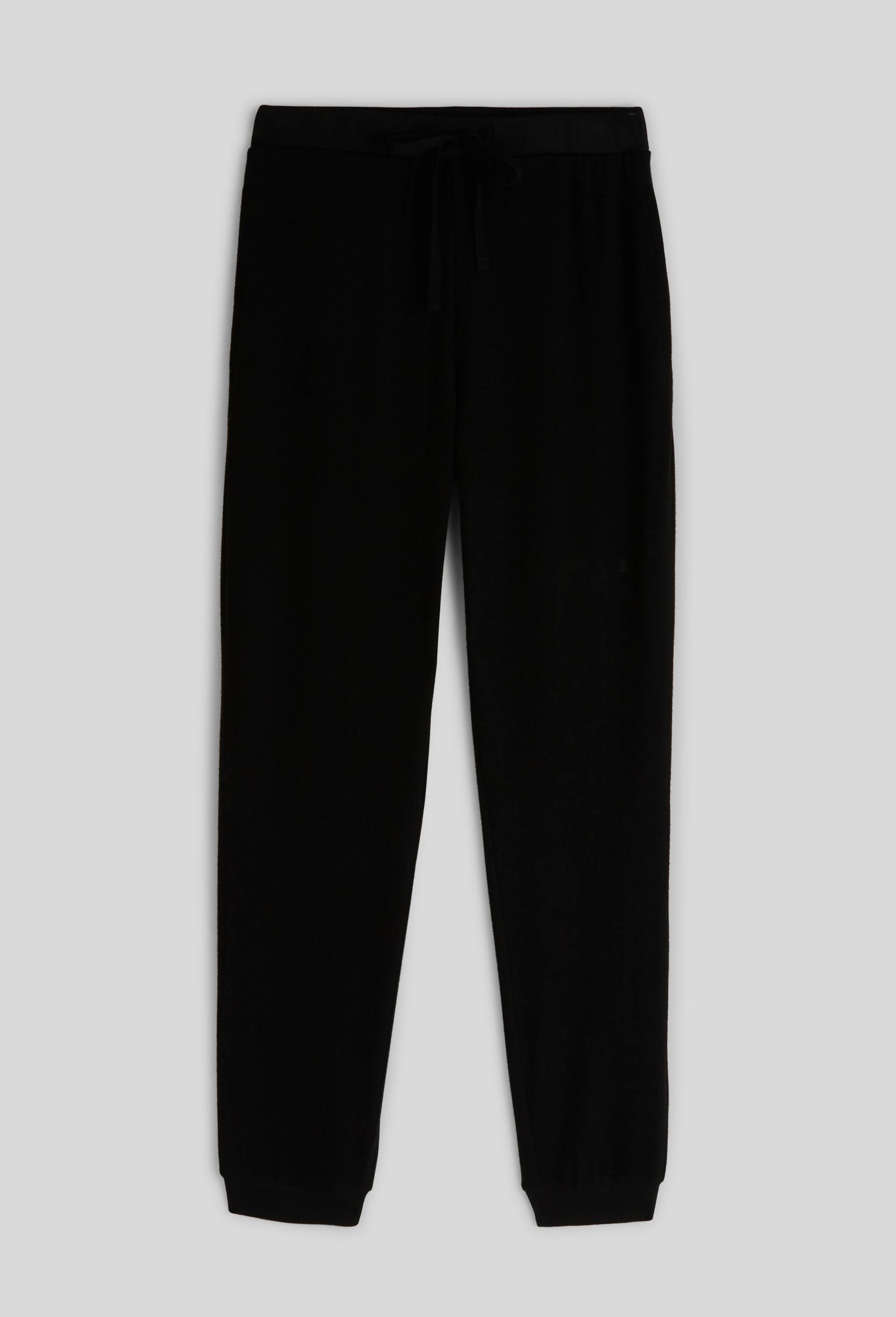 Pantalon droit uni tout doux, Noir, large image number 2.0