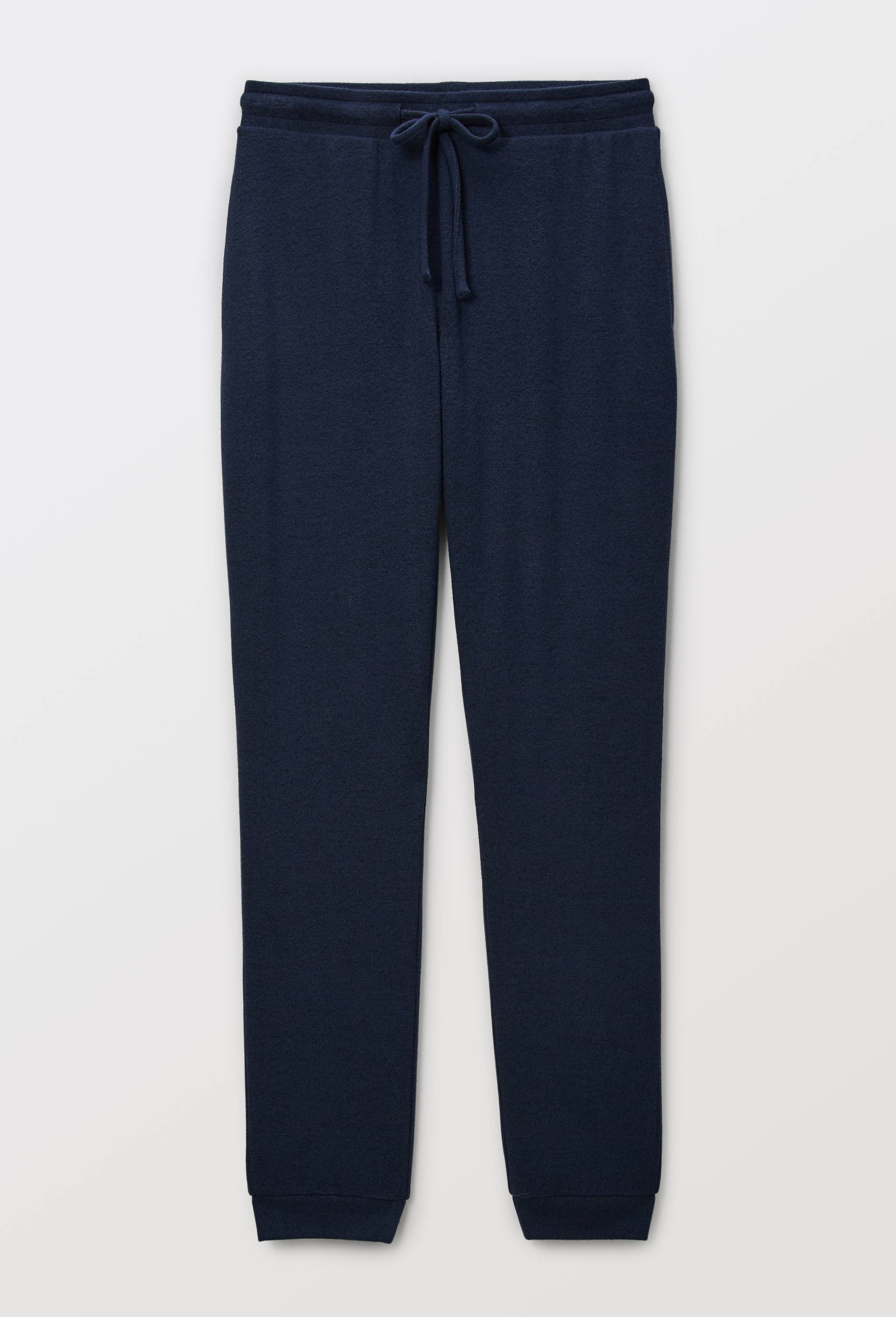 Pantalon droit uni tout doux, Bleu fonc&eacute;, large image number 2.0
