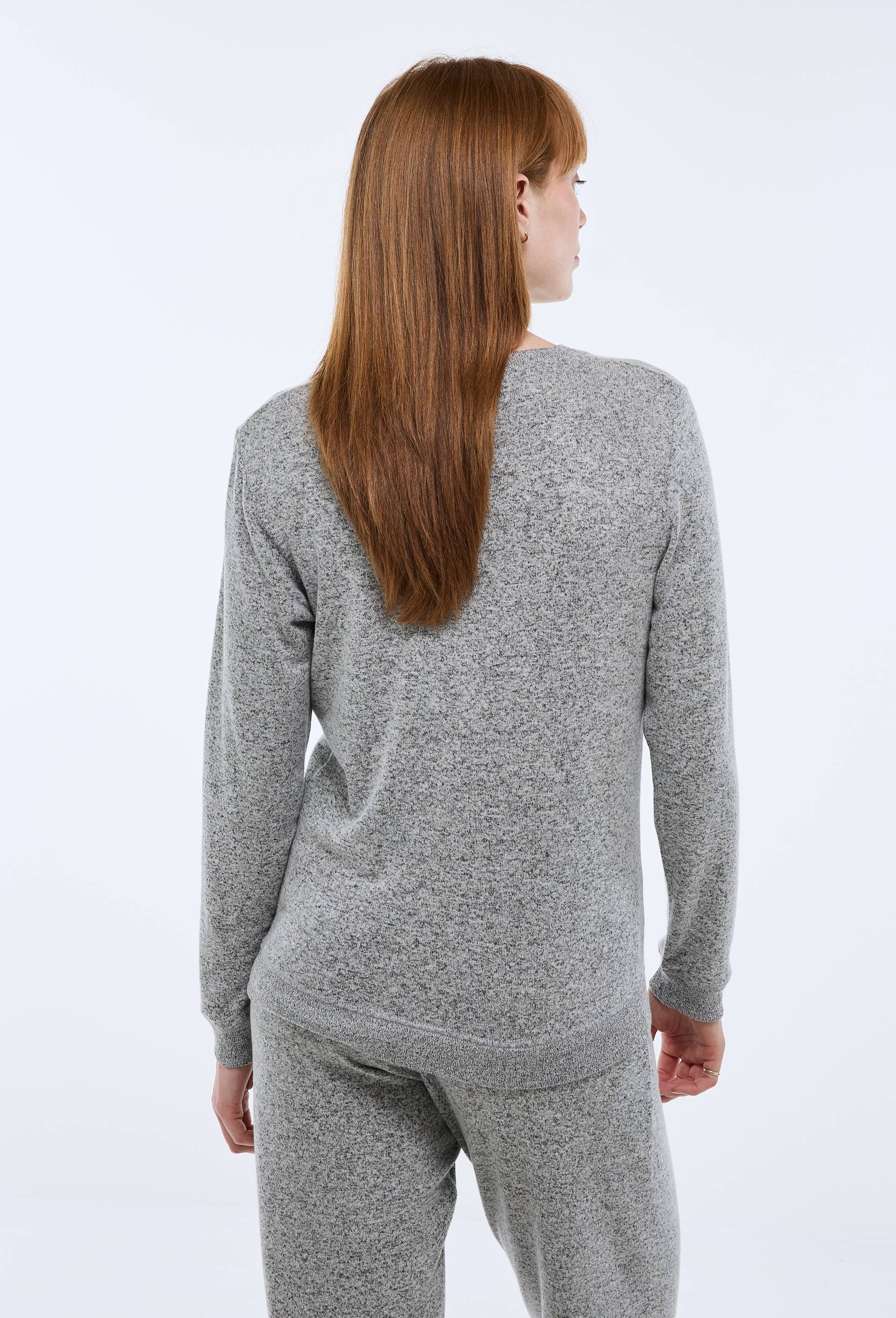 Pull col rond uni doux et l&eacute;ger, Gris, large image number 1