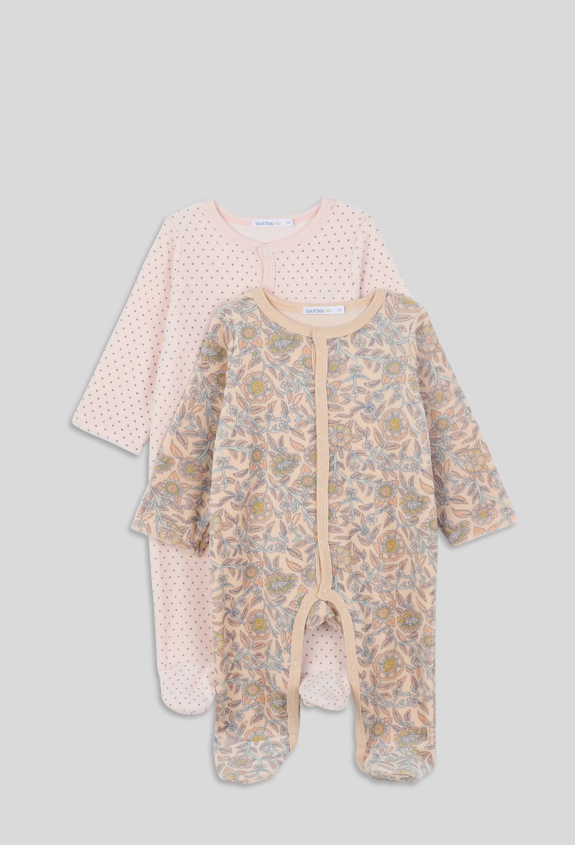 Lot de dors bien velours en coton BIO, Oeko-Tex, Rose clair, large image number 0.0