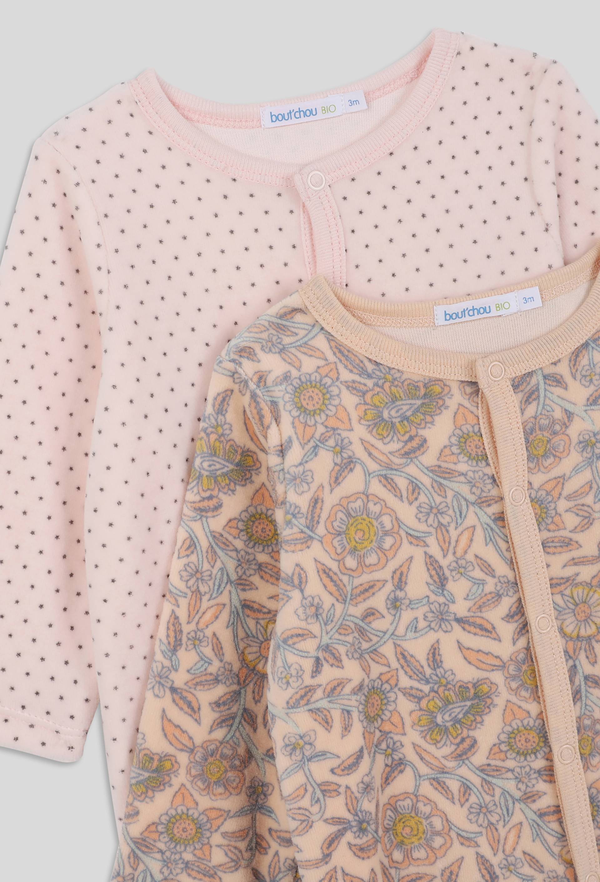 Lot de dors bien velours en coton BIO, Oeko-Tex, Rose clair, large image number 2