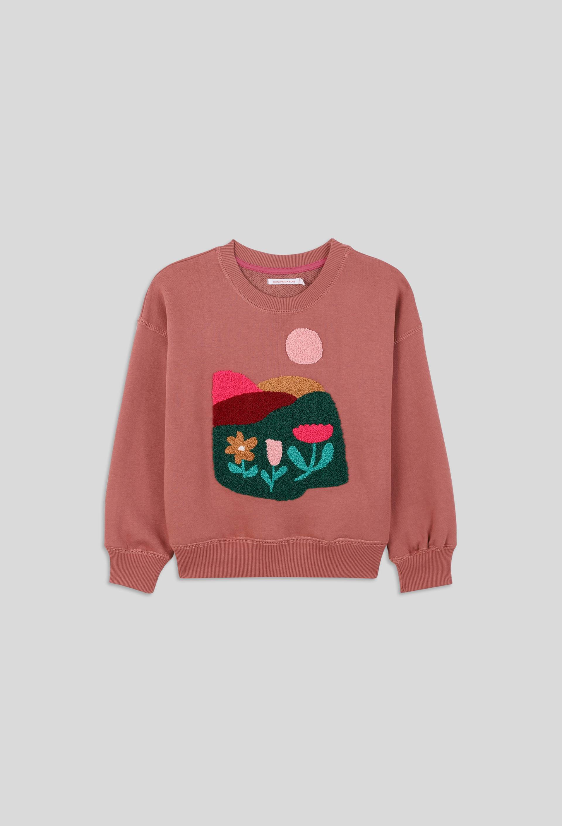 Sweat brodé, certifié OEKO-TEX, Rose foncé, large image number 1