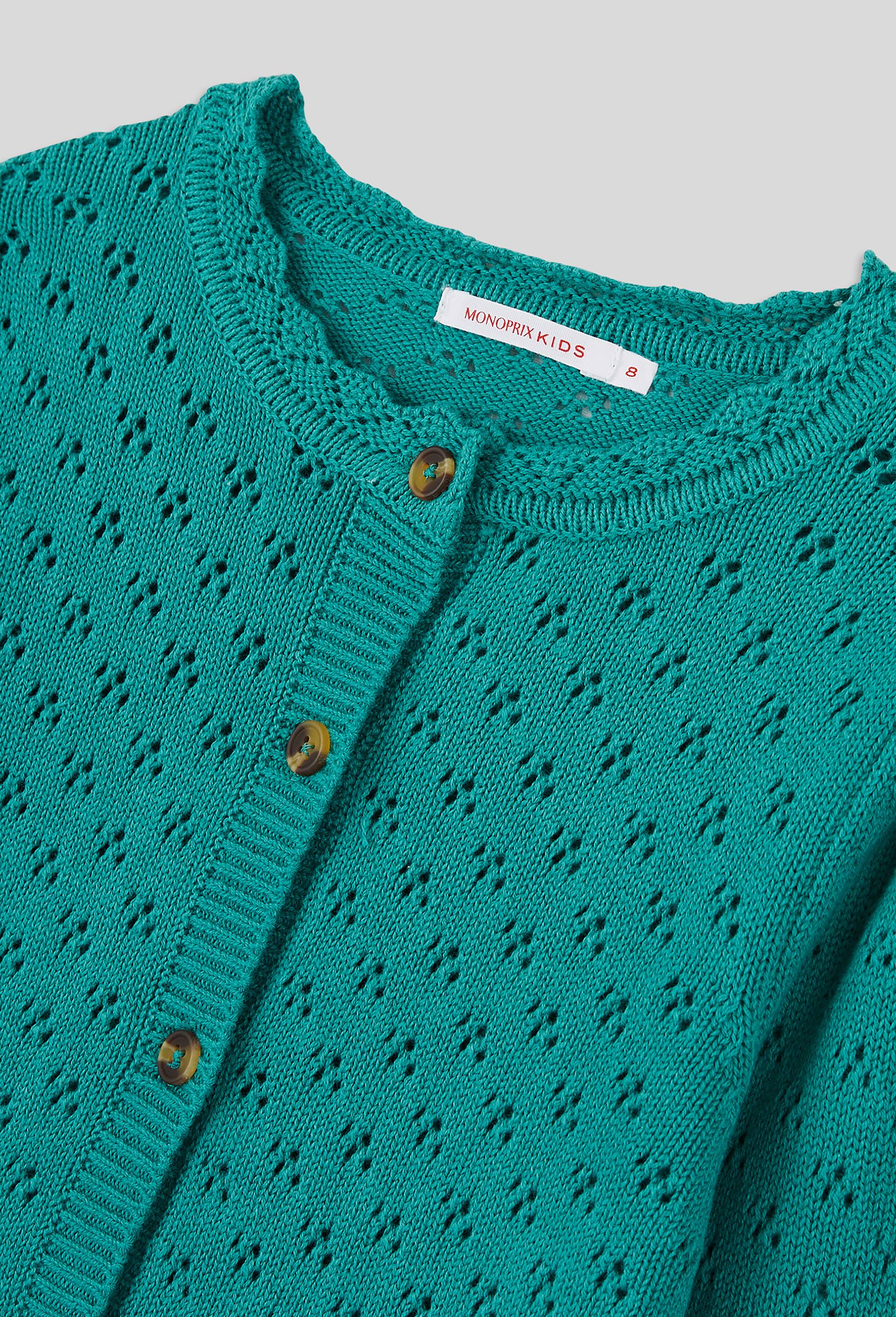 Cardigan en coton, certifié OEKO-TEX, Vert, large image number 2.0