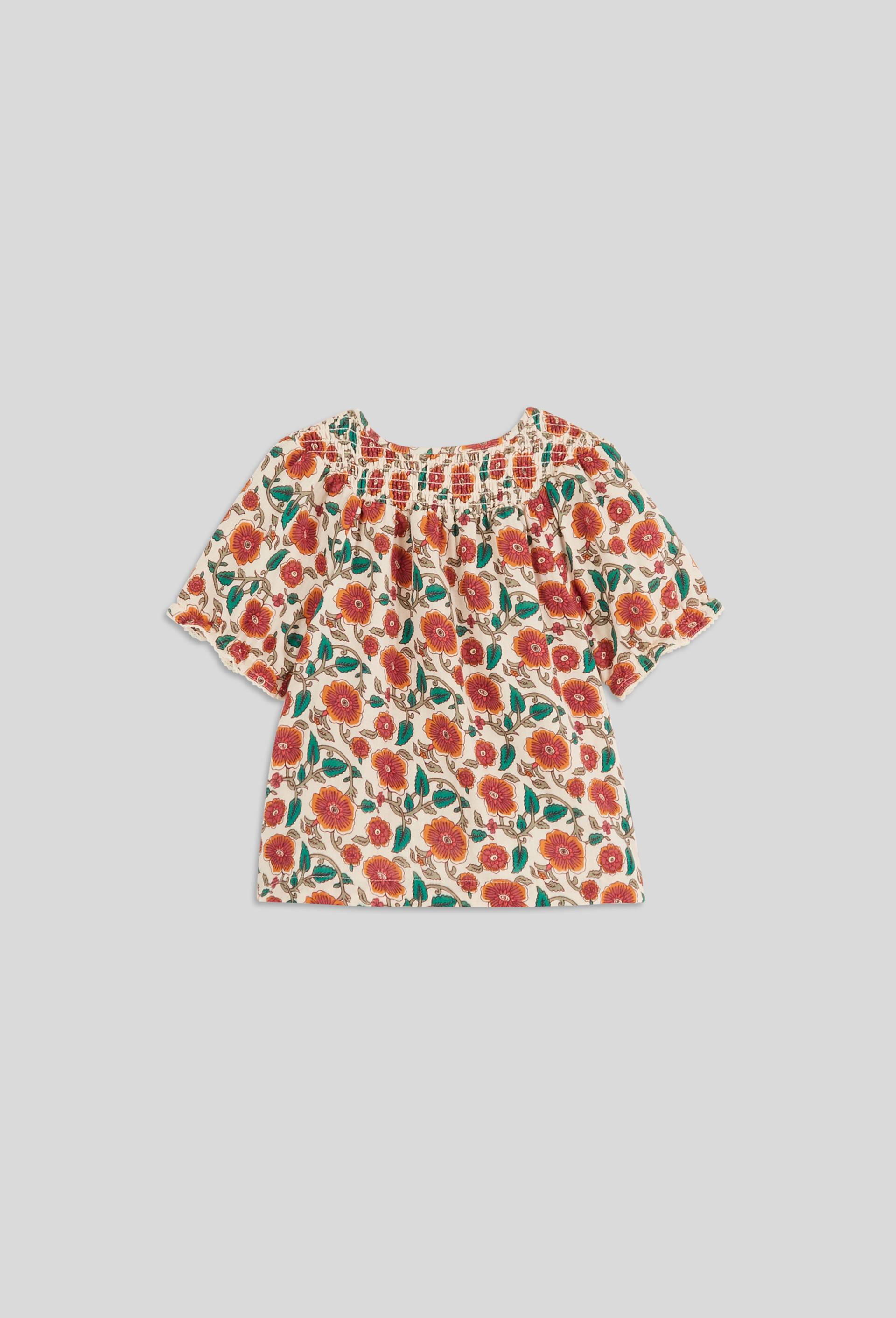 Blouse imprimée en coton BIO, Beige clair, large image number 1
