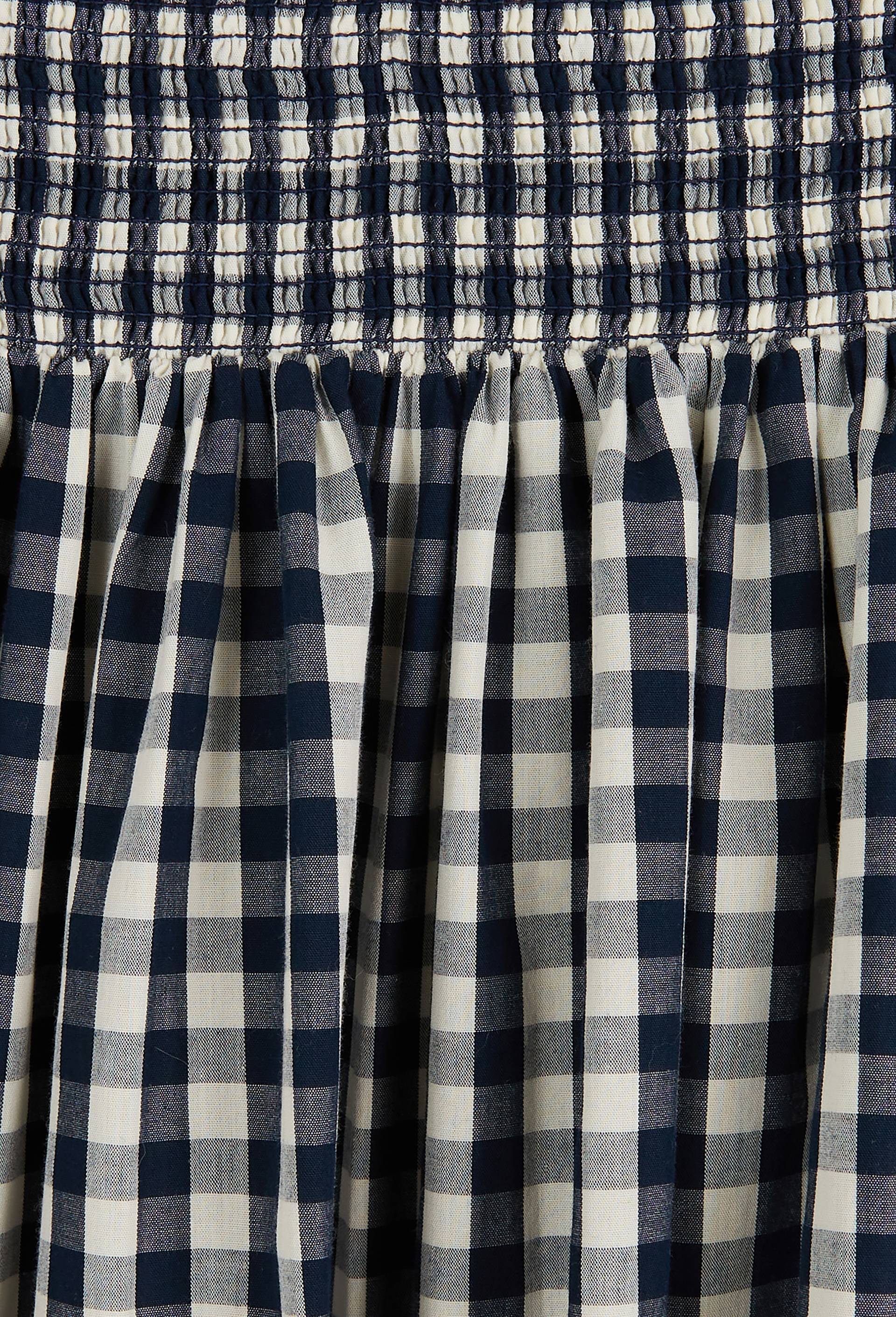Jupe imprim&eacute;e vichy en coton, certifi&eacute; OEKO-TEX, Bleu fonc&eacute;, large image number 2