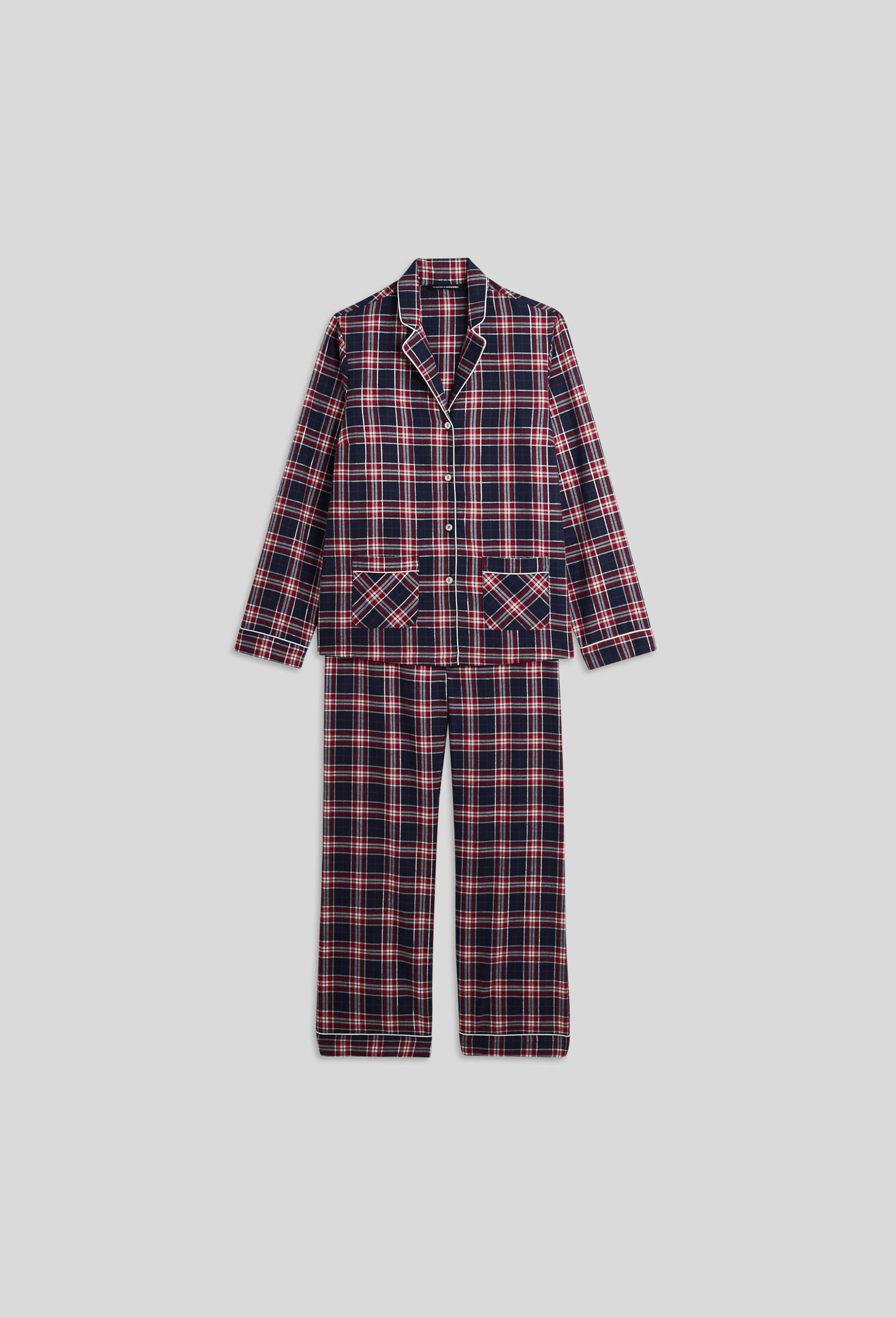 Pyjama à carreaux en coton, Oeko-Tex, Rouge, large image number 2