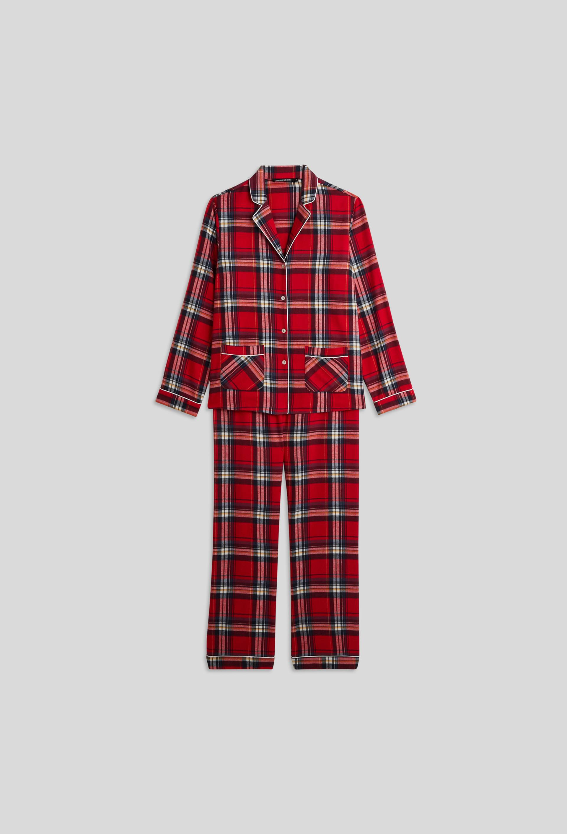 Pyjama à carreaux en coton, Oeko-Tex, Rouge, large image number 2