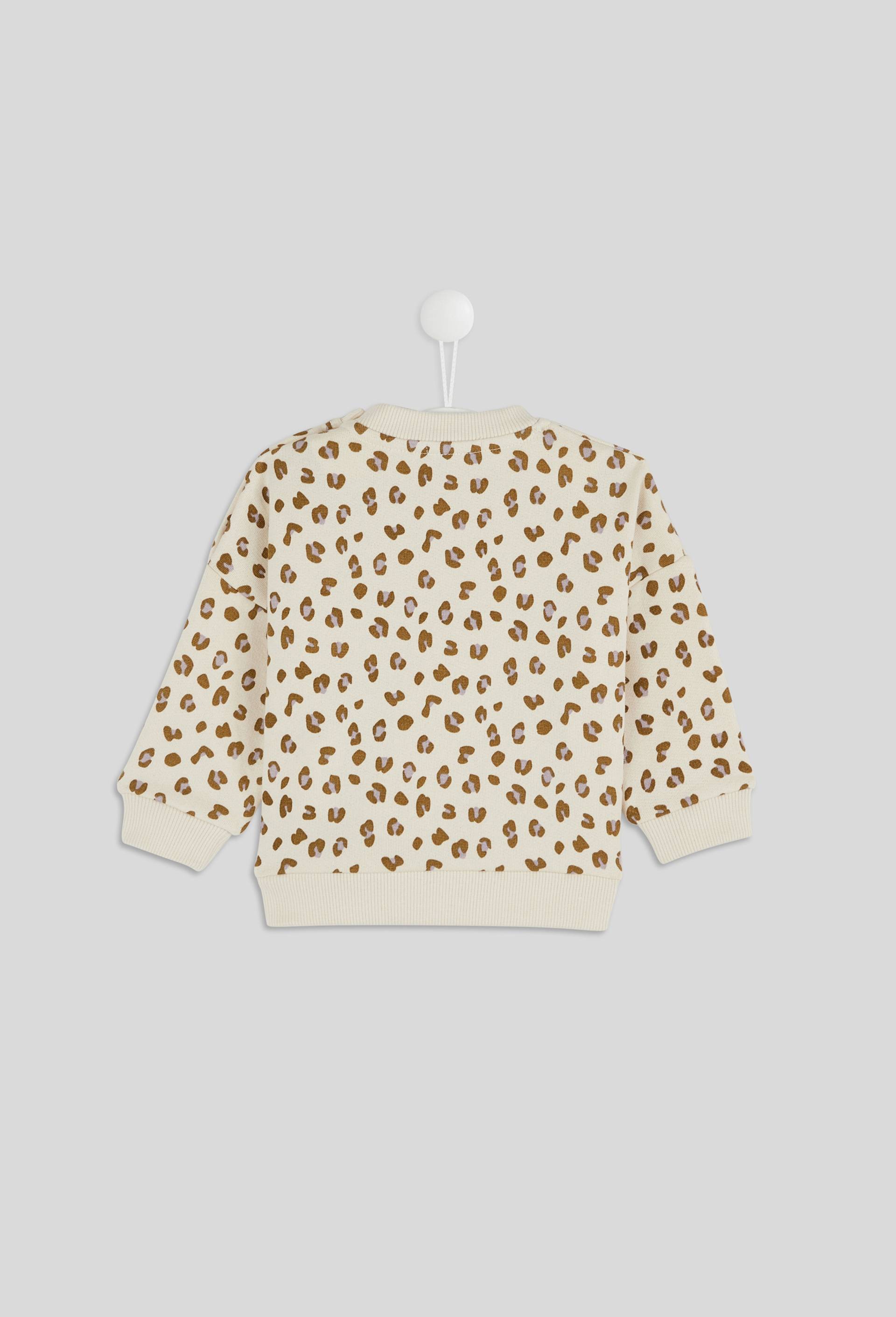 Sweat imprimé en coton BIO GOTS, Ecru, large image number 2.0
