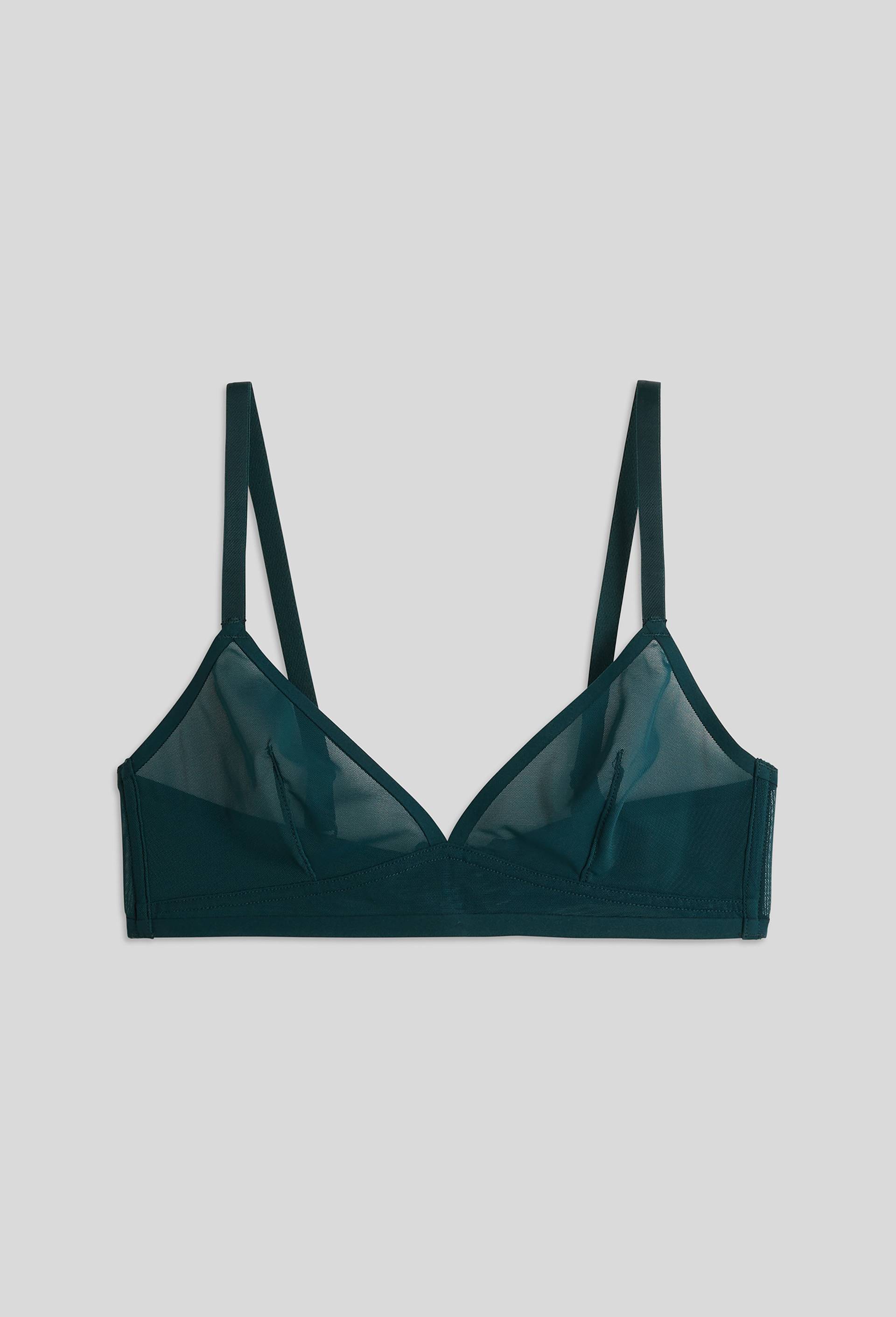 Soutien-gorge triangle LUZ en tulle, certifié Oeko-Tex, Vert foncé, large image number 0.0