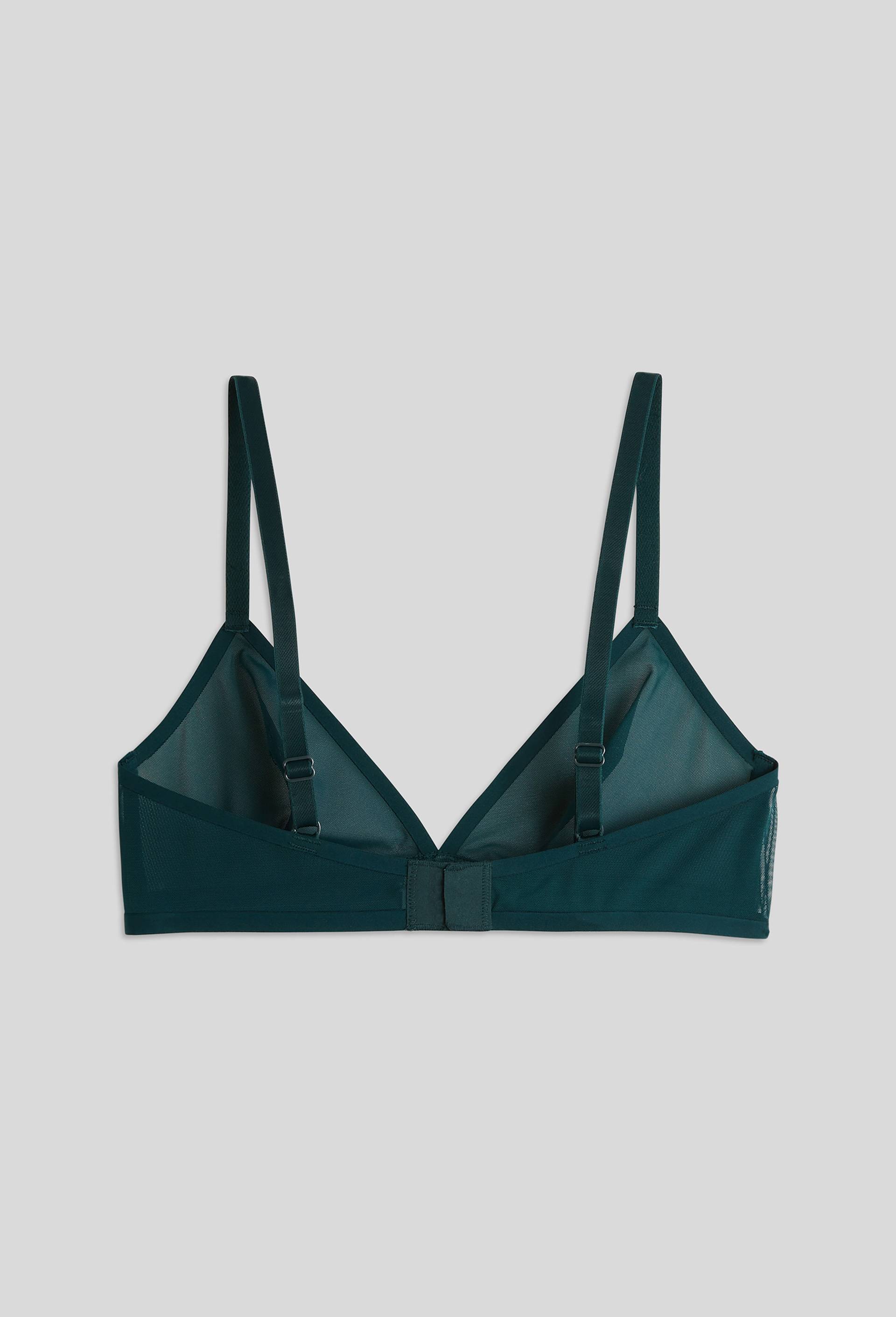 Soutien-gorge triangle LUZ en tulle, certifié Oeko-Tex, Vert foncé, large image number 1.0