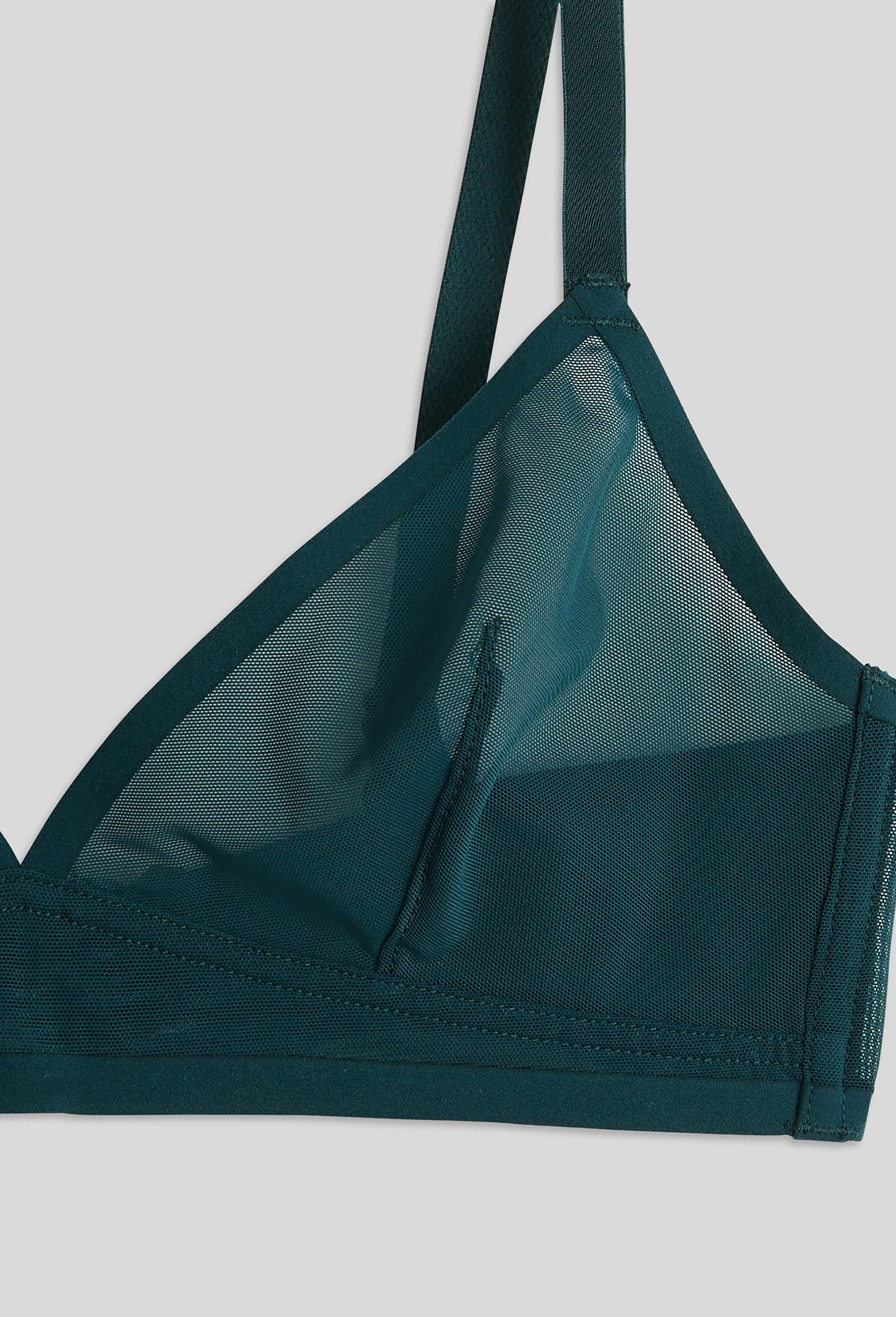Soutien-gorge triangle LUZ en tulle, certifié Oeko-Tex, Vert foncé, large image number 2.0