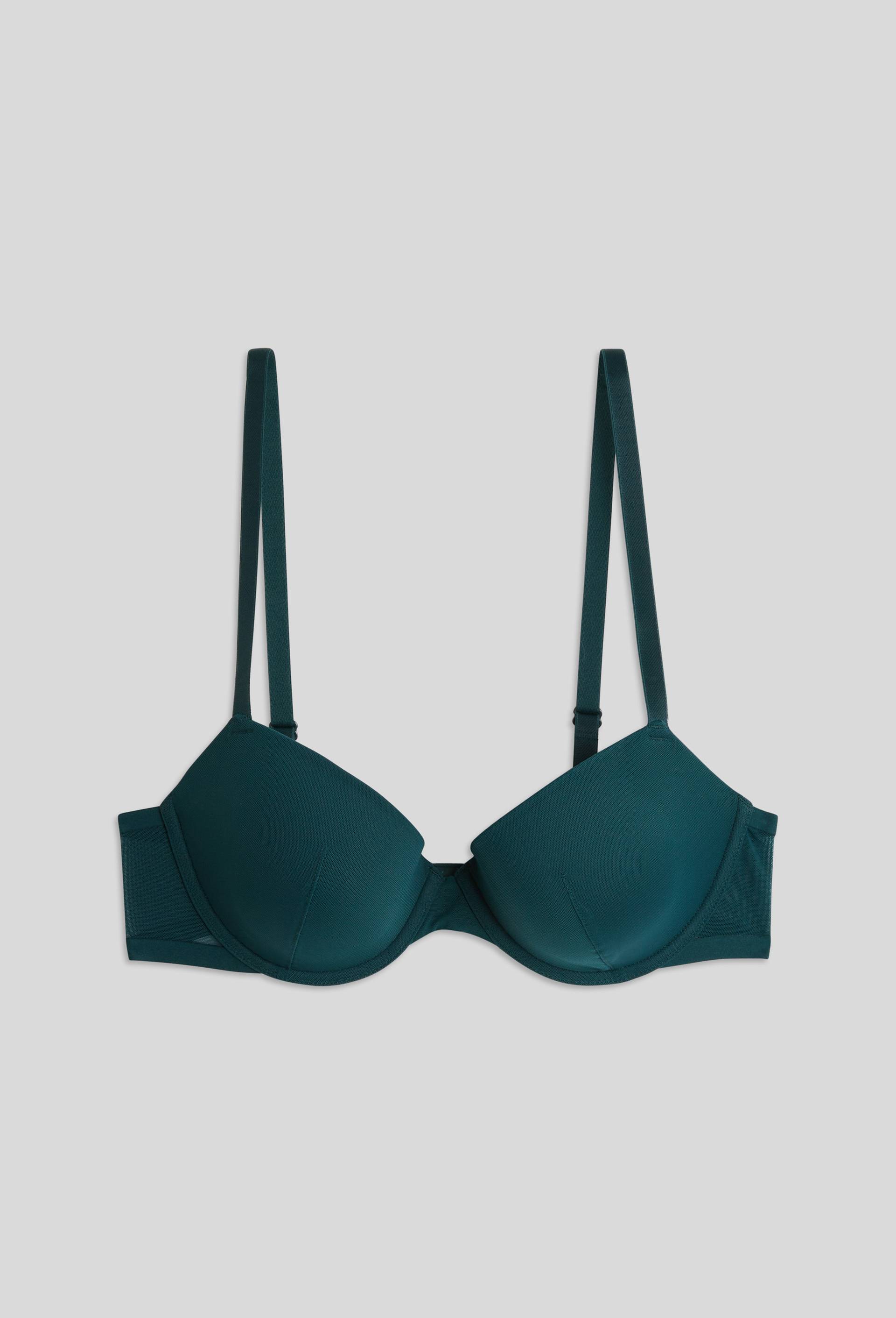 Soutien-gorge corbeille paddé LUZ en tulle, certifié Oeko-Tex, Vert foncé, large image number 2