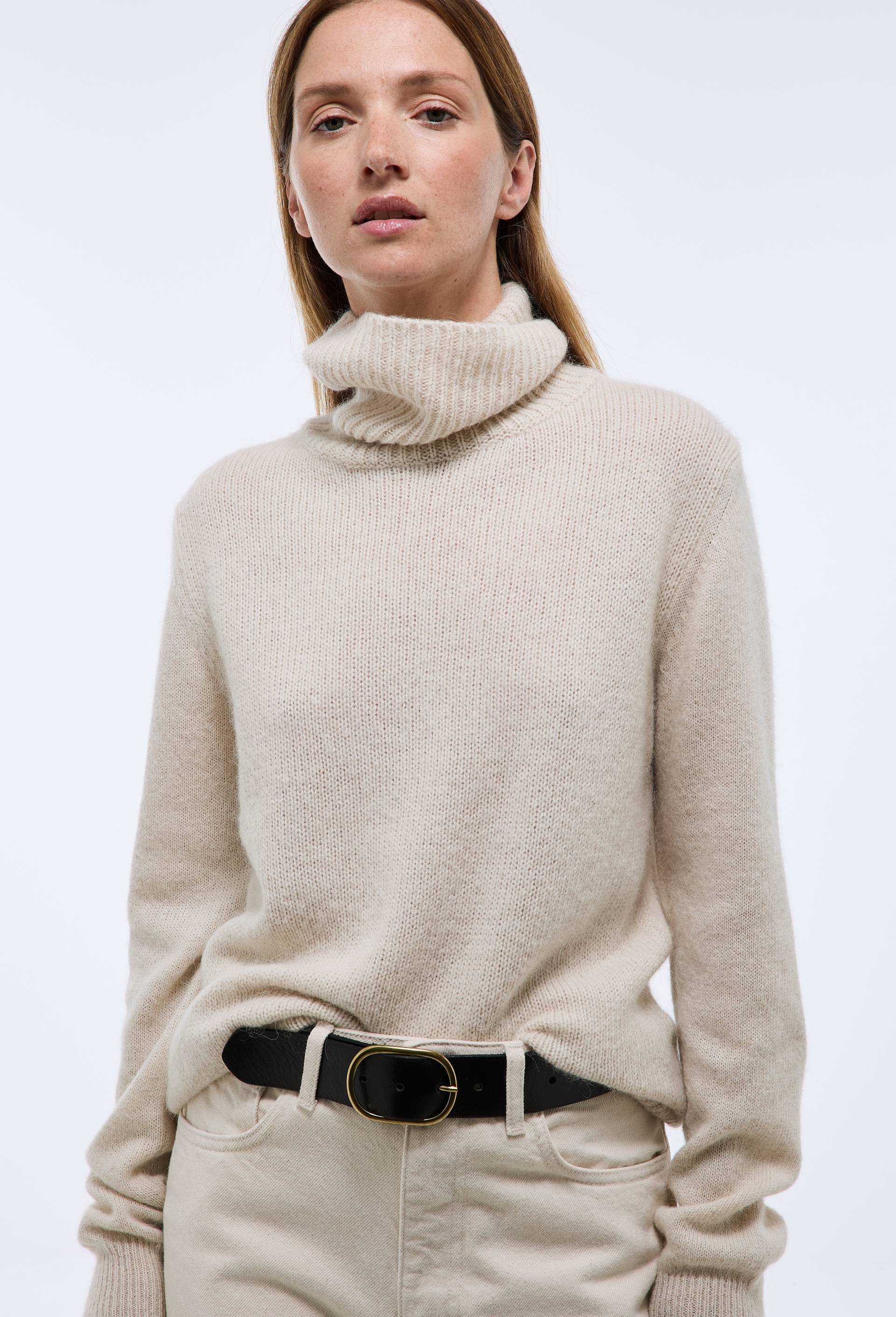 Pull col roulé uni contenant de l'alpaga - MONOPRIX PREMIUM - Modalova