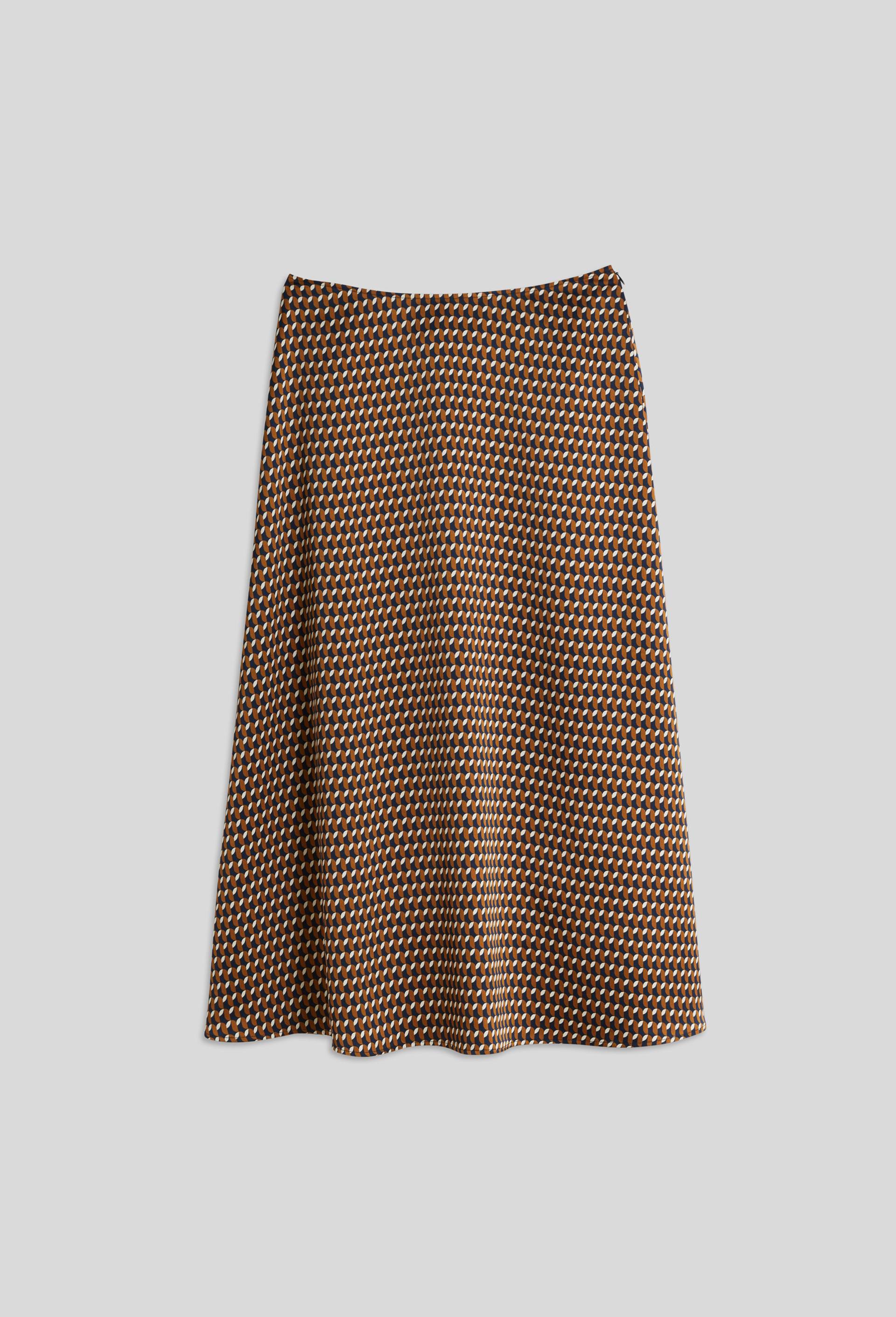 Jupe midi satinée, certifiée OEKO-TEX, Bleu foncé, large image number 2
