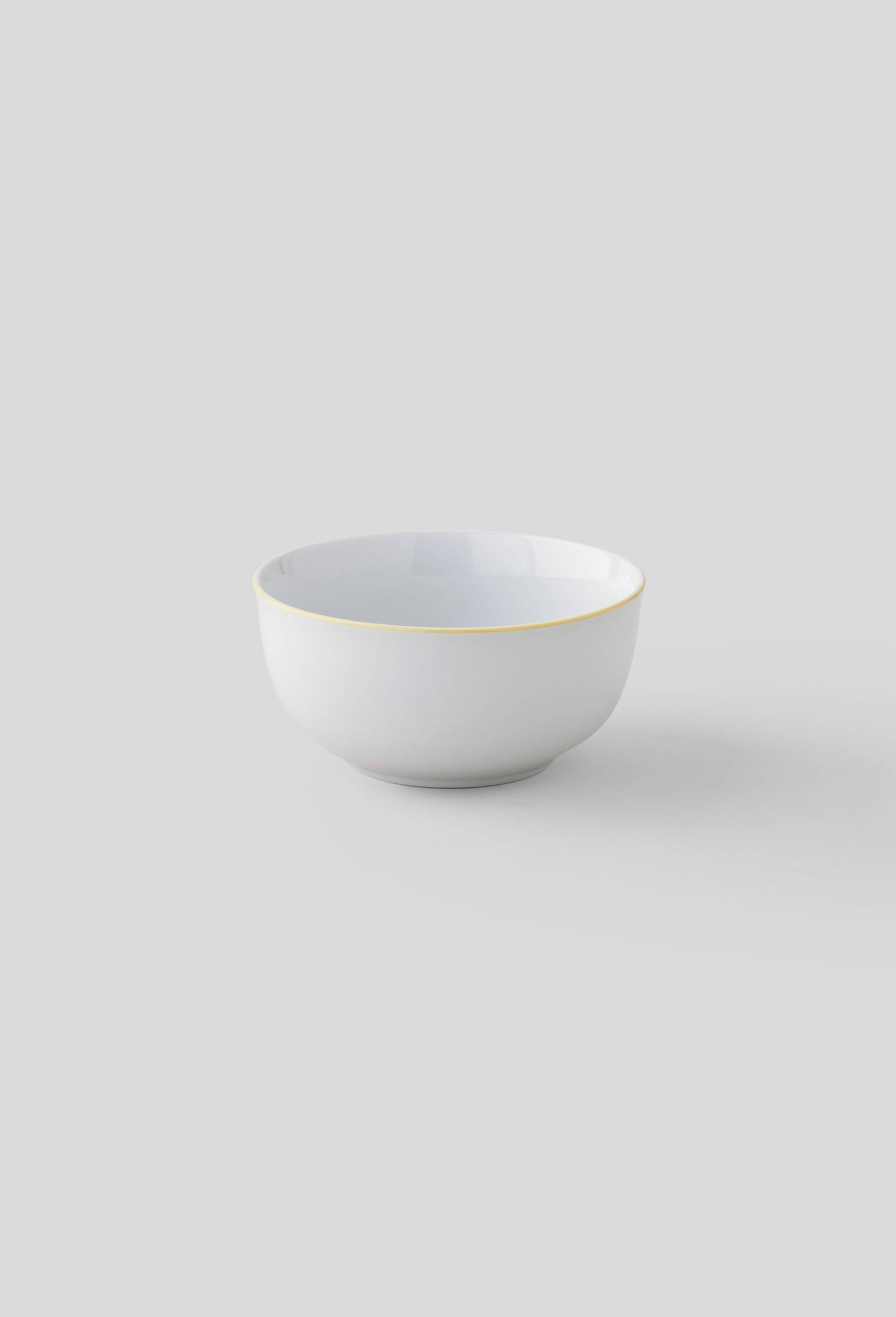 Bol avec liseré, 14cm, Jaune clair, large image number 0