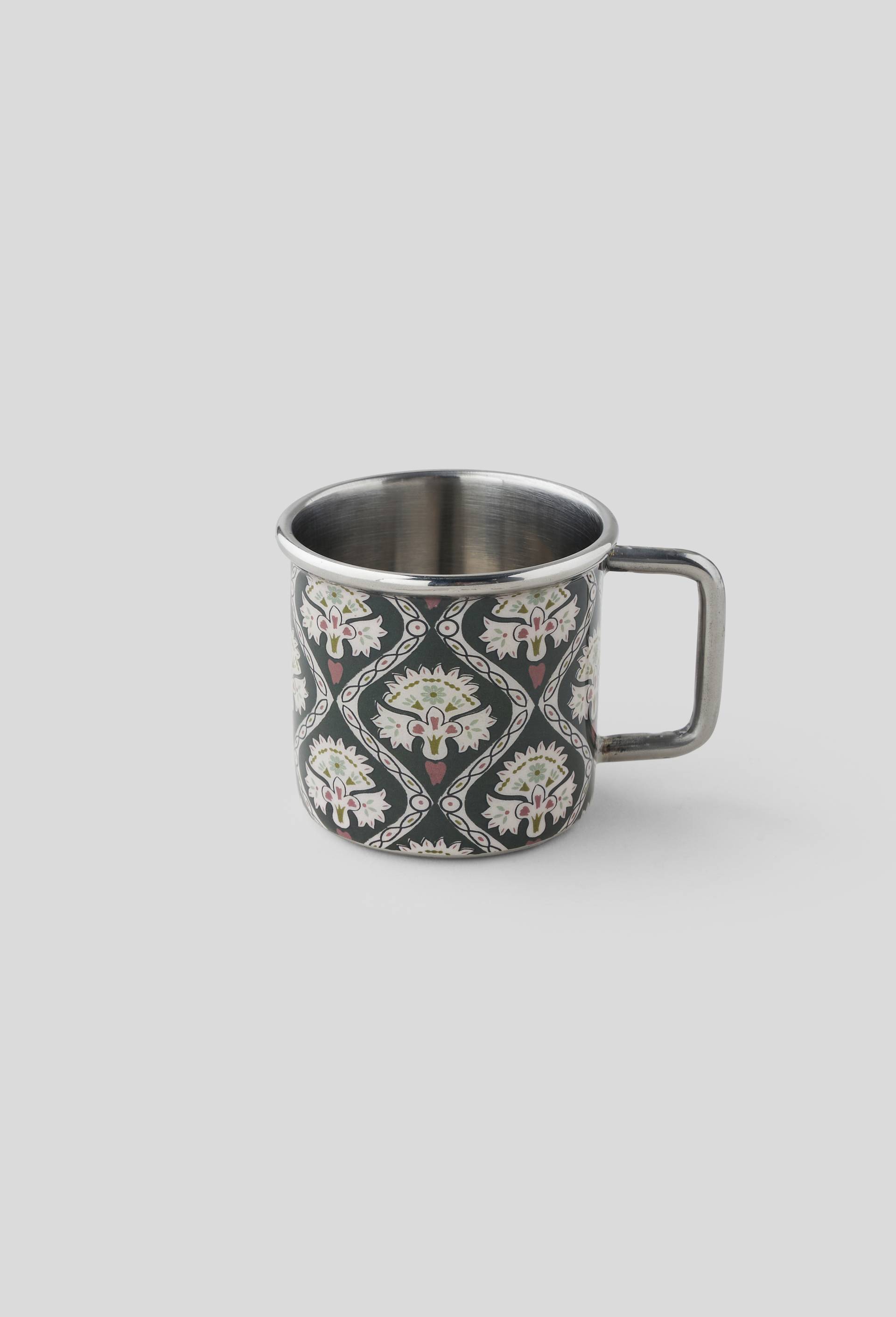 Tasse en métal imprimée, 19cl, Vert foncé, large image number 0.0