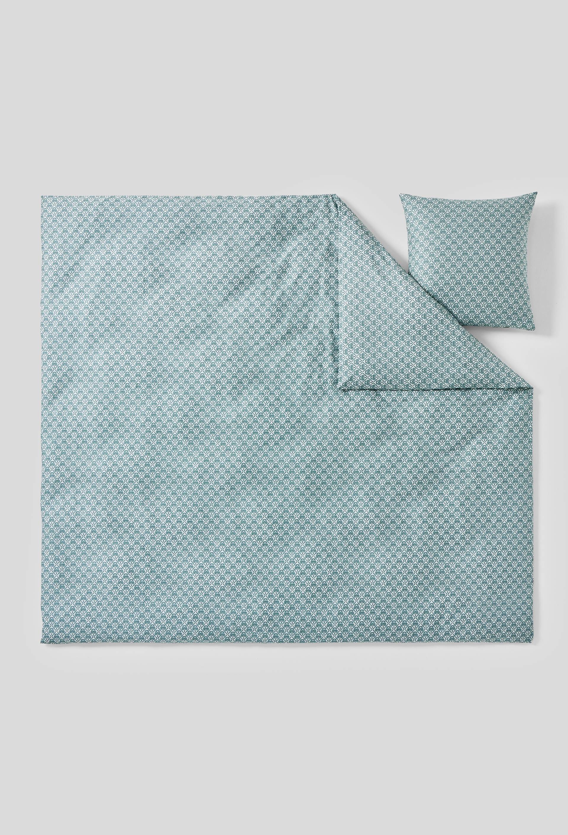 Housse de couette imprimée, 240x220cm, coton bio, oekotex, Vert foncé, large image number 1