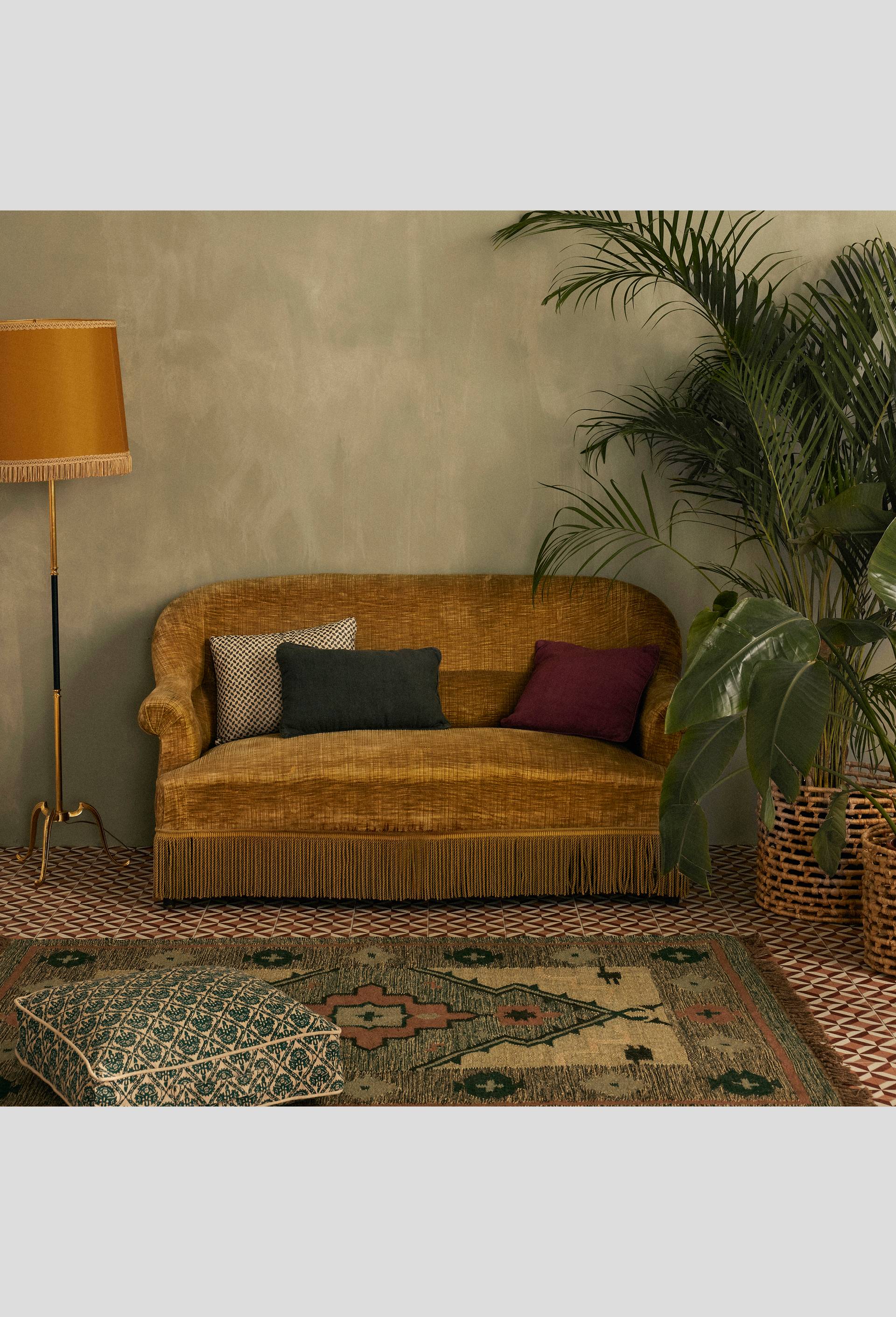Tapis kilim, 120x180cm, 80% jute et 20% laine, Vert foncé, large image number 2