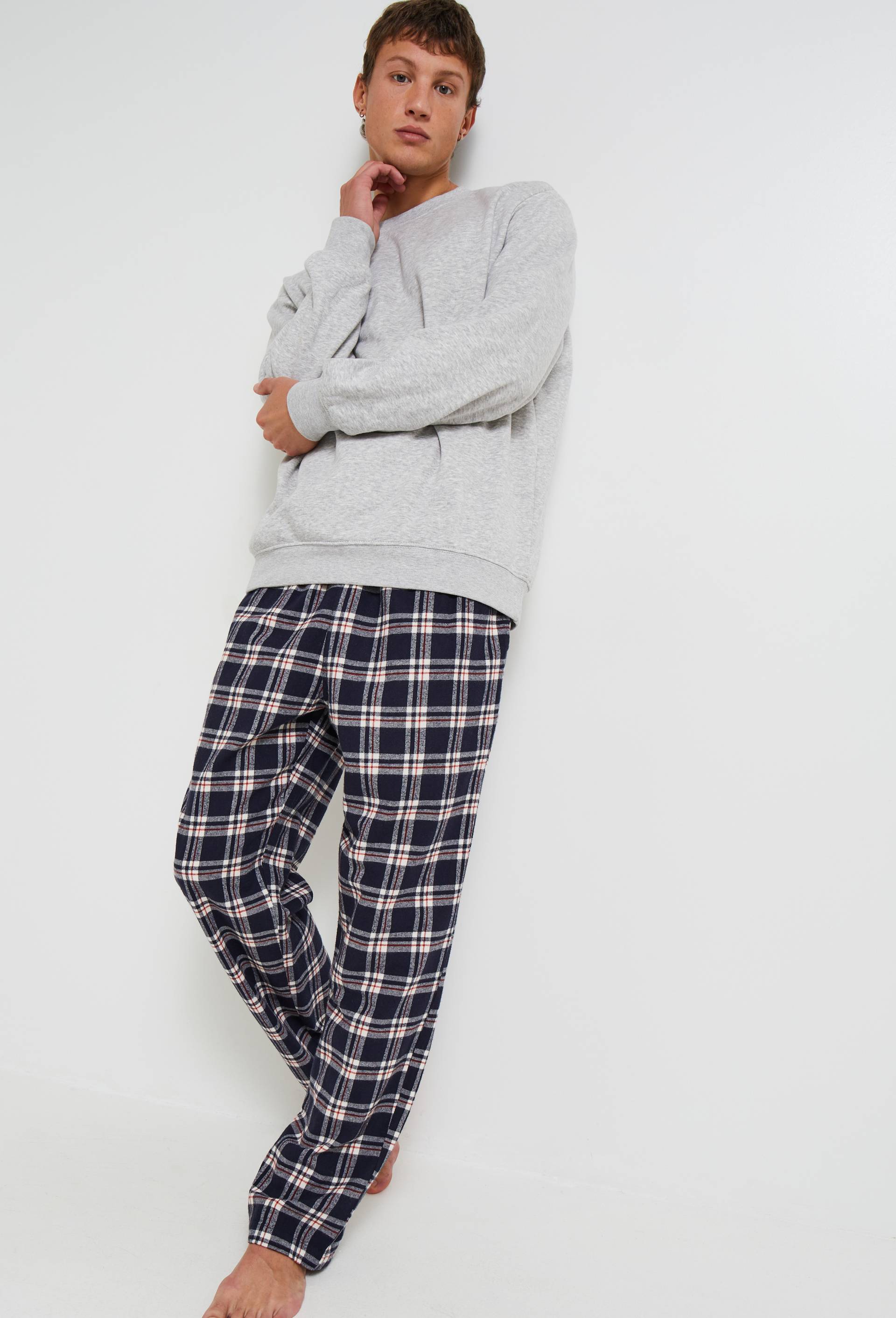 Pantalon en flanelle de coton BIO GOTS, Bleu foncé, large image number 0