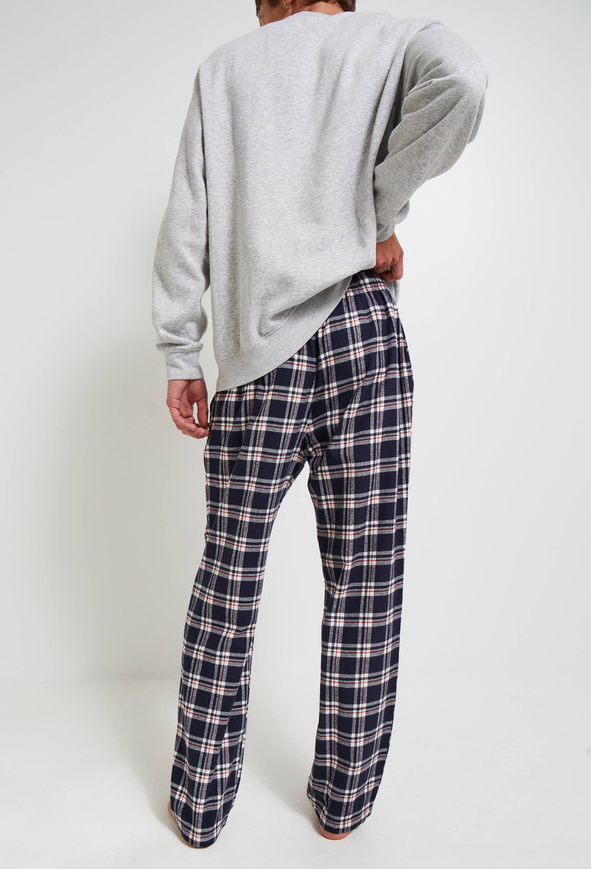 Pantalon en flanelle de coton BIO GOTS, Bleu foncé, large image number 1