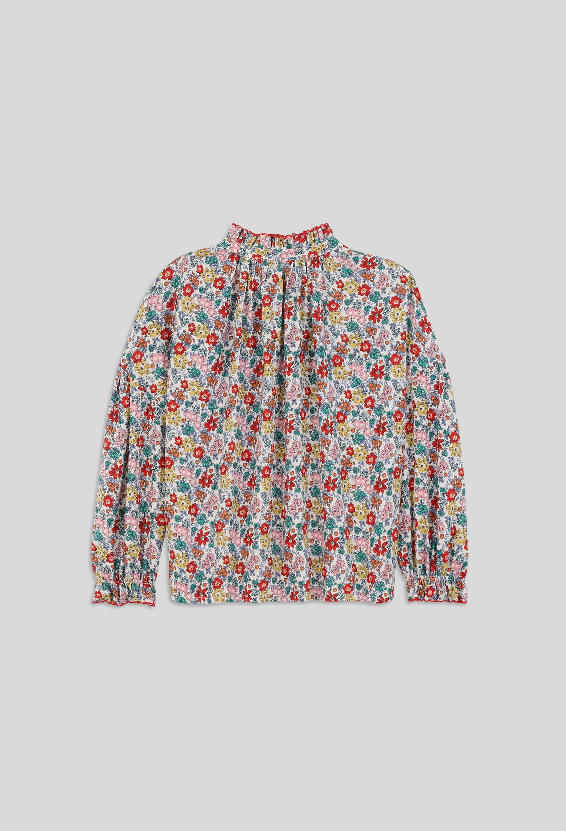Blouse imprimée en coton BIO, certifié OEKO-TEX, Beige clair, large image number 1.0
