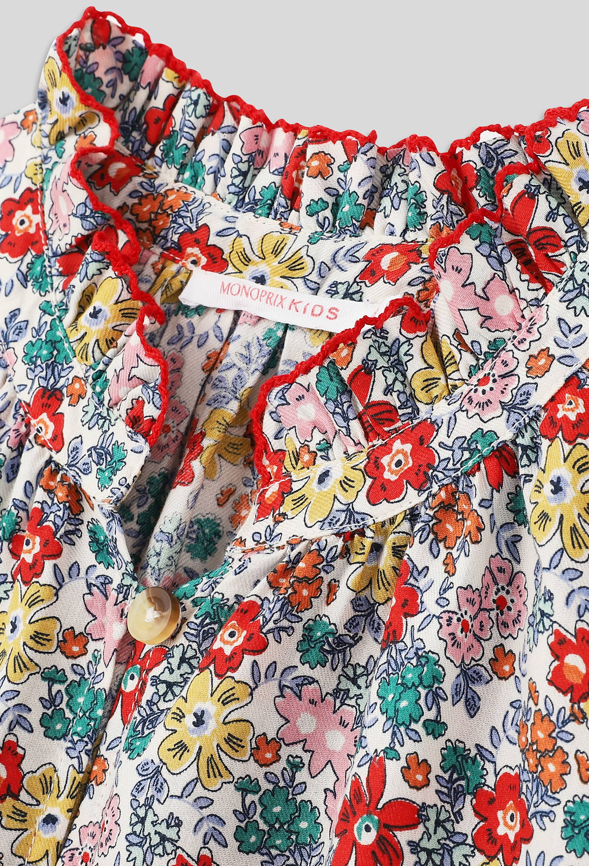 Blouse imprimée en coton BIO, certifié OEKO-TEX, Beige clair, large image number 2.0