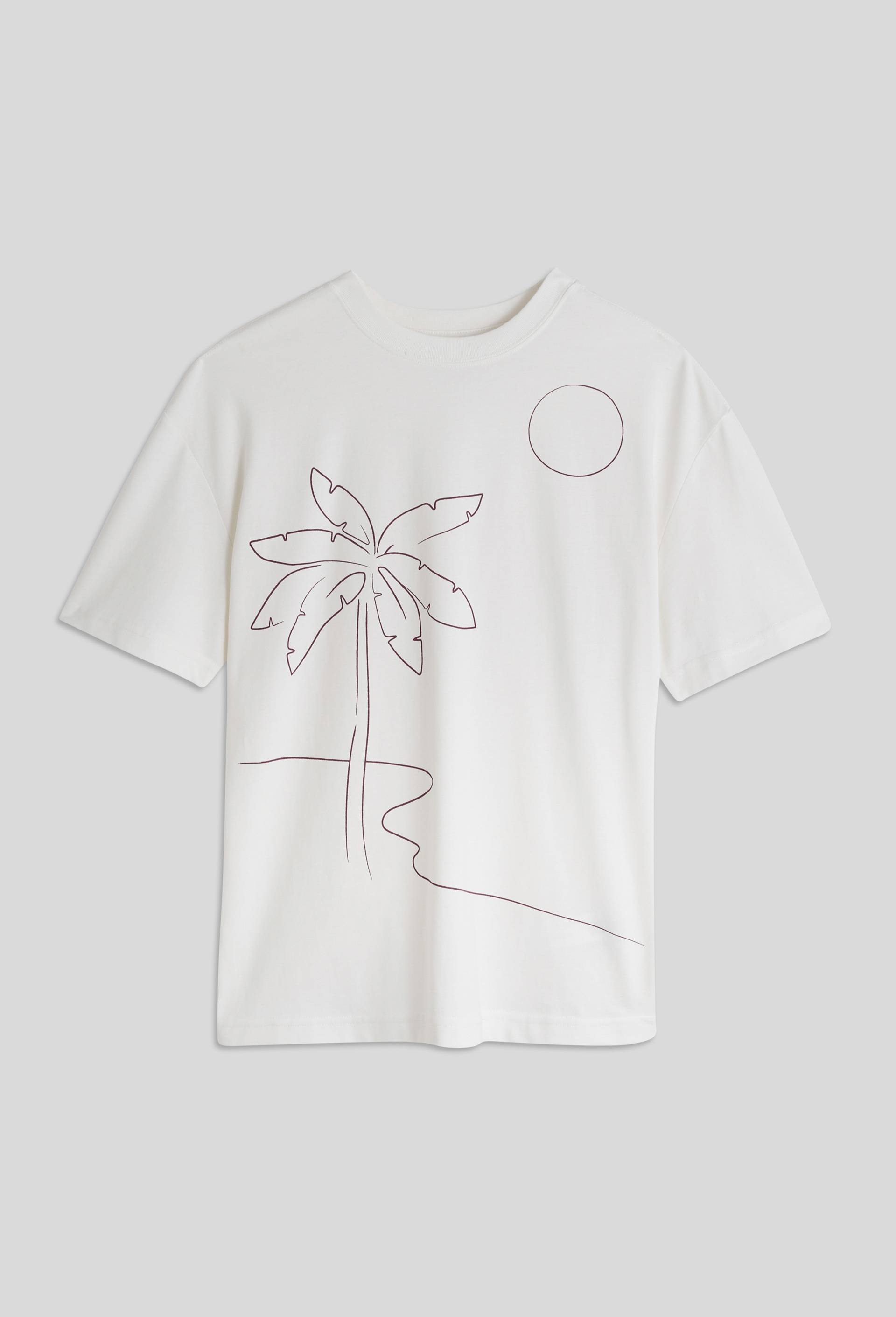 T-shirt avec imprimé placé en coton BIO, certifié OEKO-TEX, Ecru, large image number 2