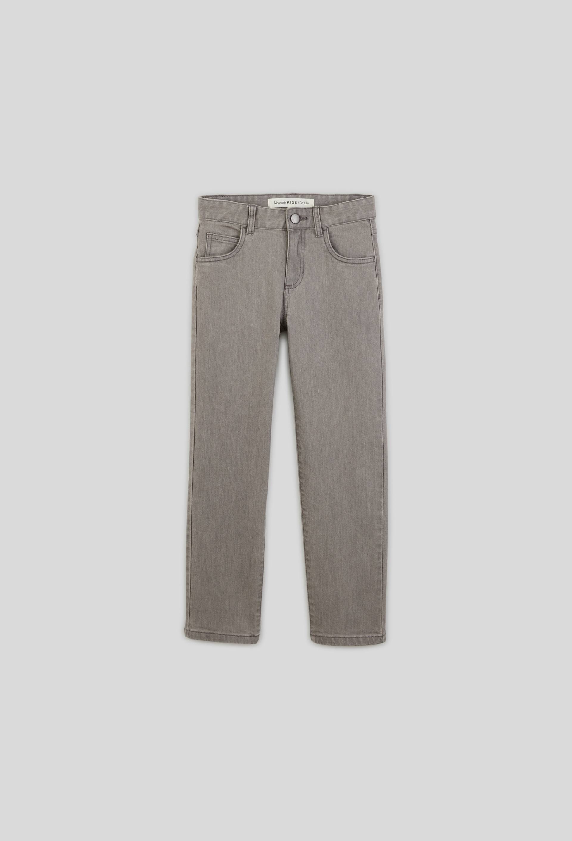 Jean droit en coton BIO GOTS, Gris foncé, large image number 0.0