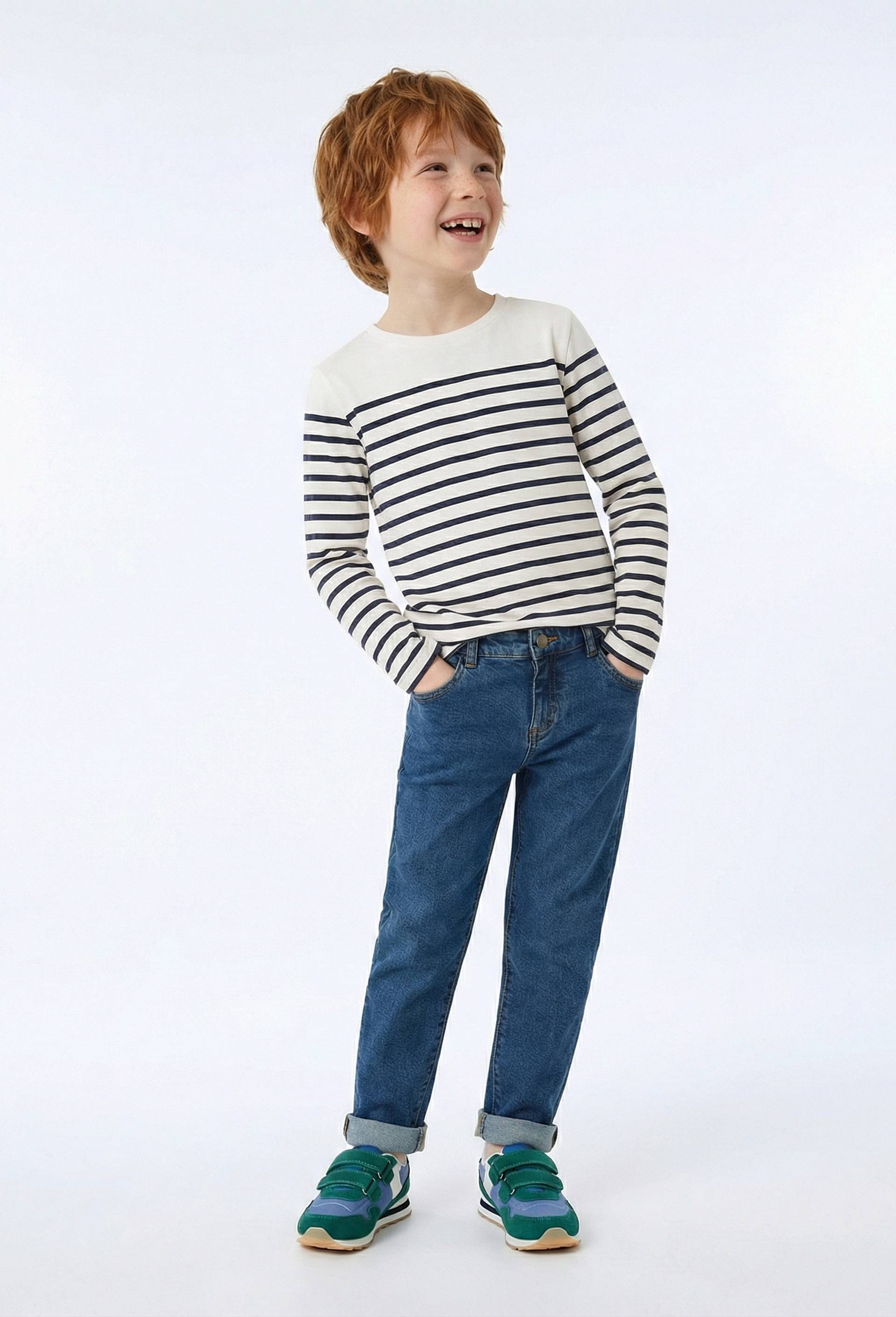 Jean droit en coton BIO GOTS, Bleu fonc&eacute;, large image number 0.0