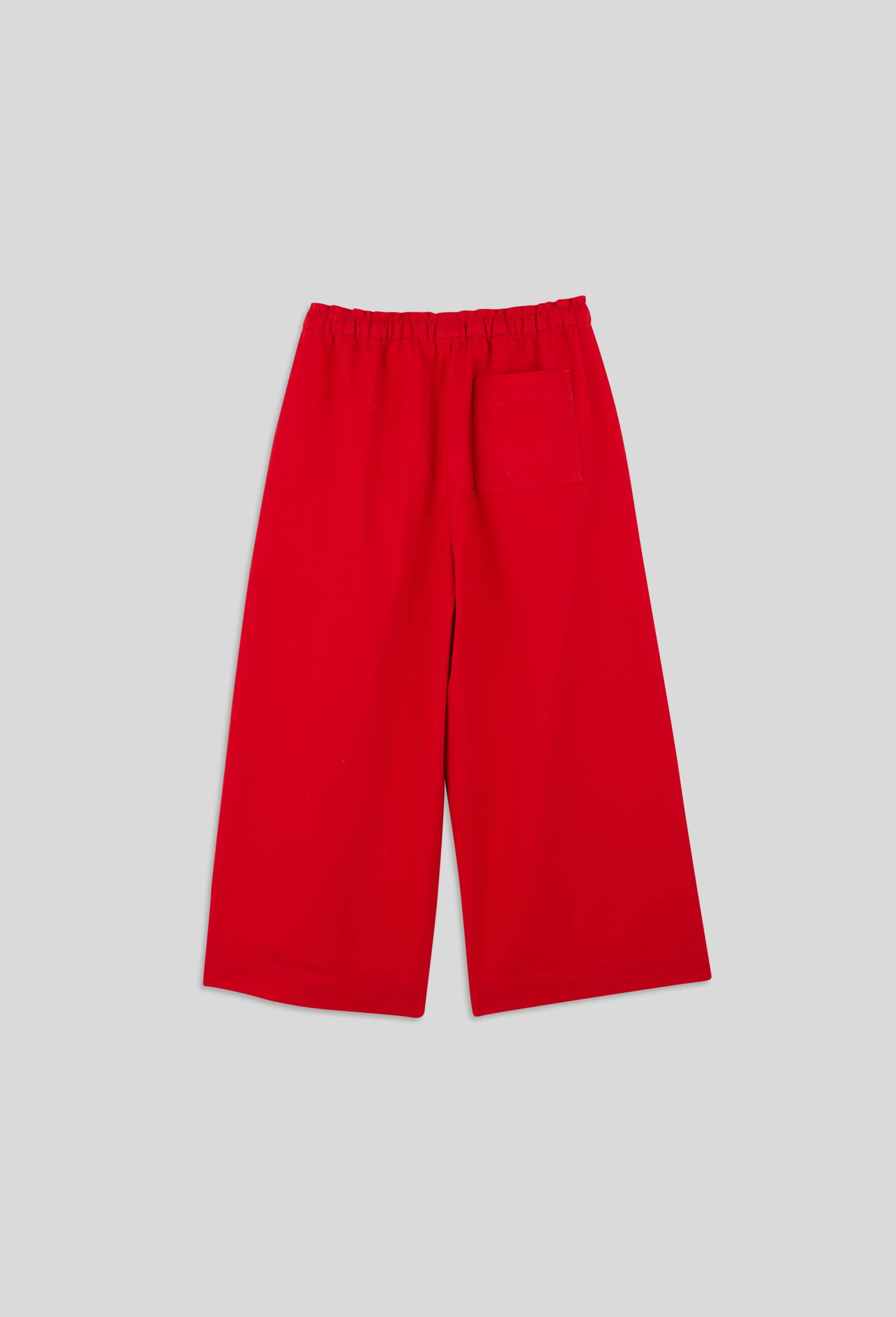 Pantalon large en coton twill uni, certifié OEKO-TEX, Rouge, large image number 1