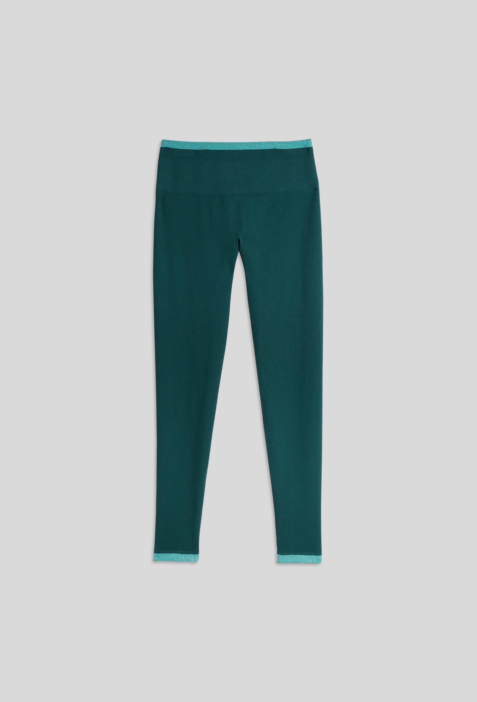 Legging de sport c&ocirc;tel&eacute; avec d&eacute;tail lurex, Vert fonc&eacute;, large image number 2