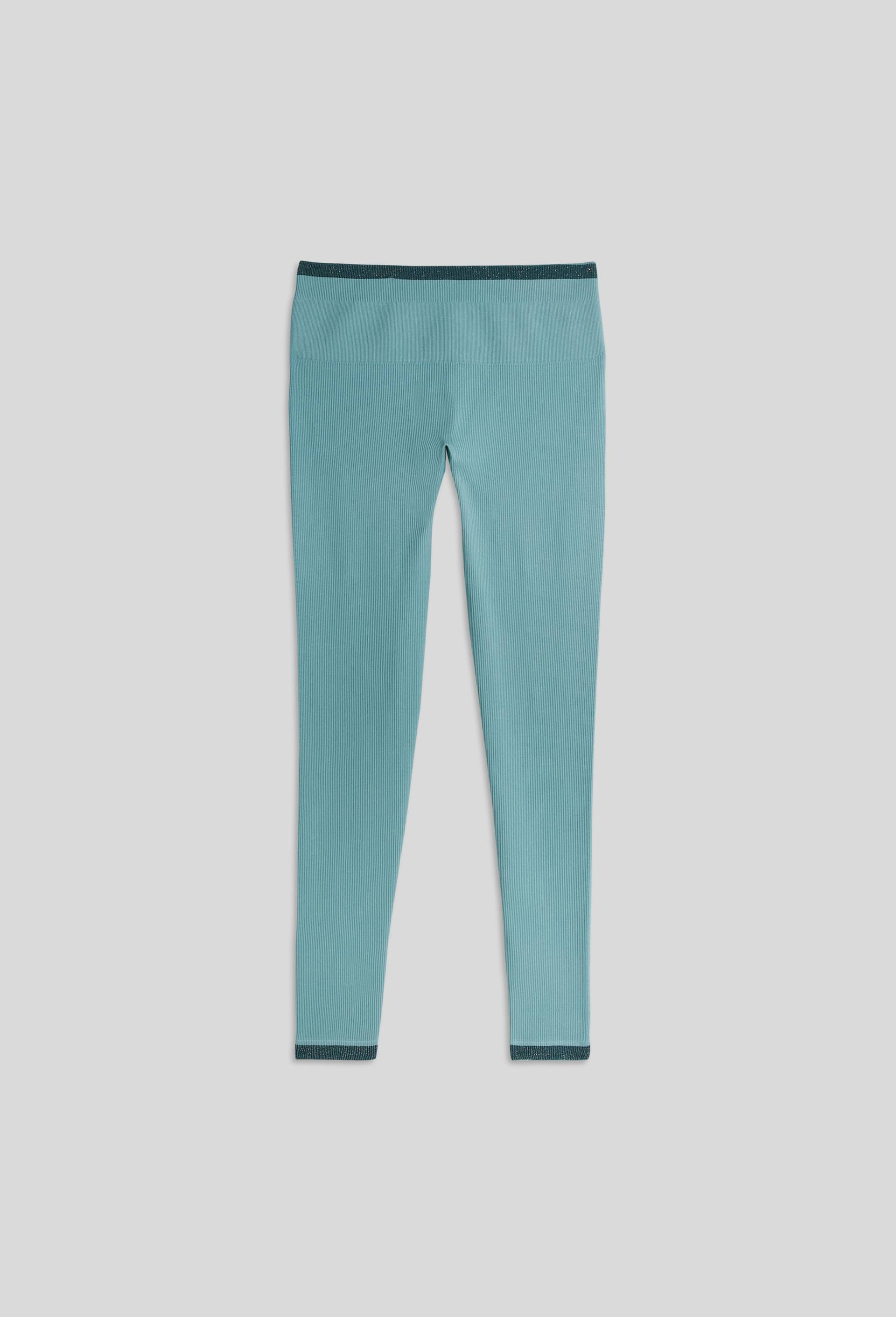 Legging de sport côtelé avec détail lurex, Bleu, large image number 2