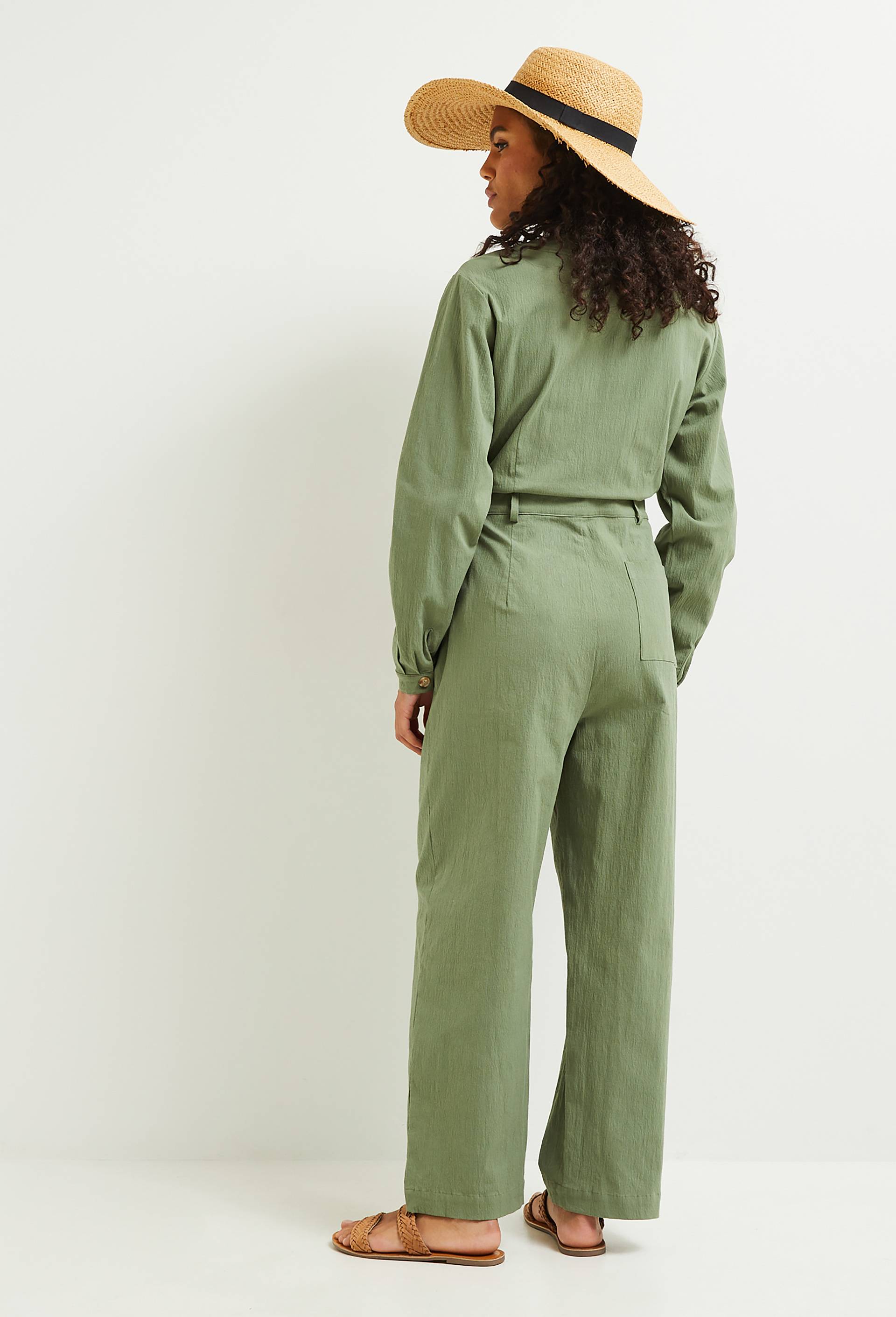 Combinaison pantalon, contenant du coton recycl&eacute;, Vert, large image number 1