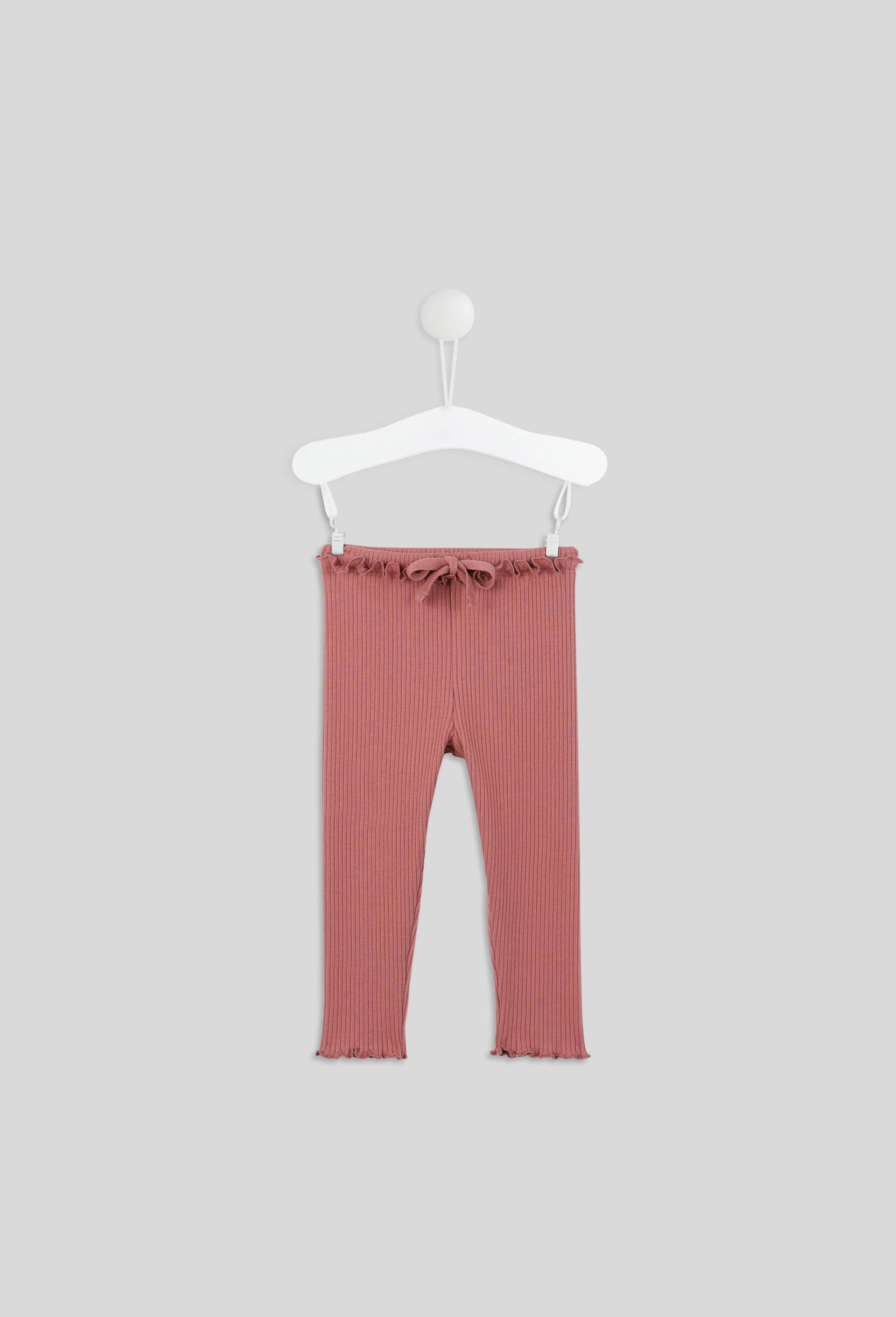 Legging côtelé uni en coton BIO GOTS, Rose foncé, large image number 0.0
