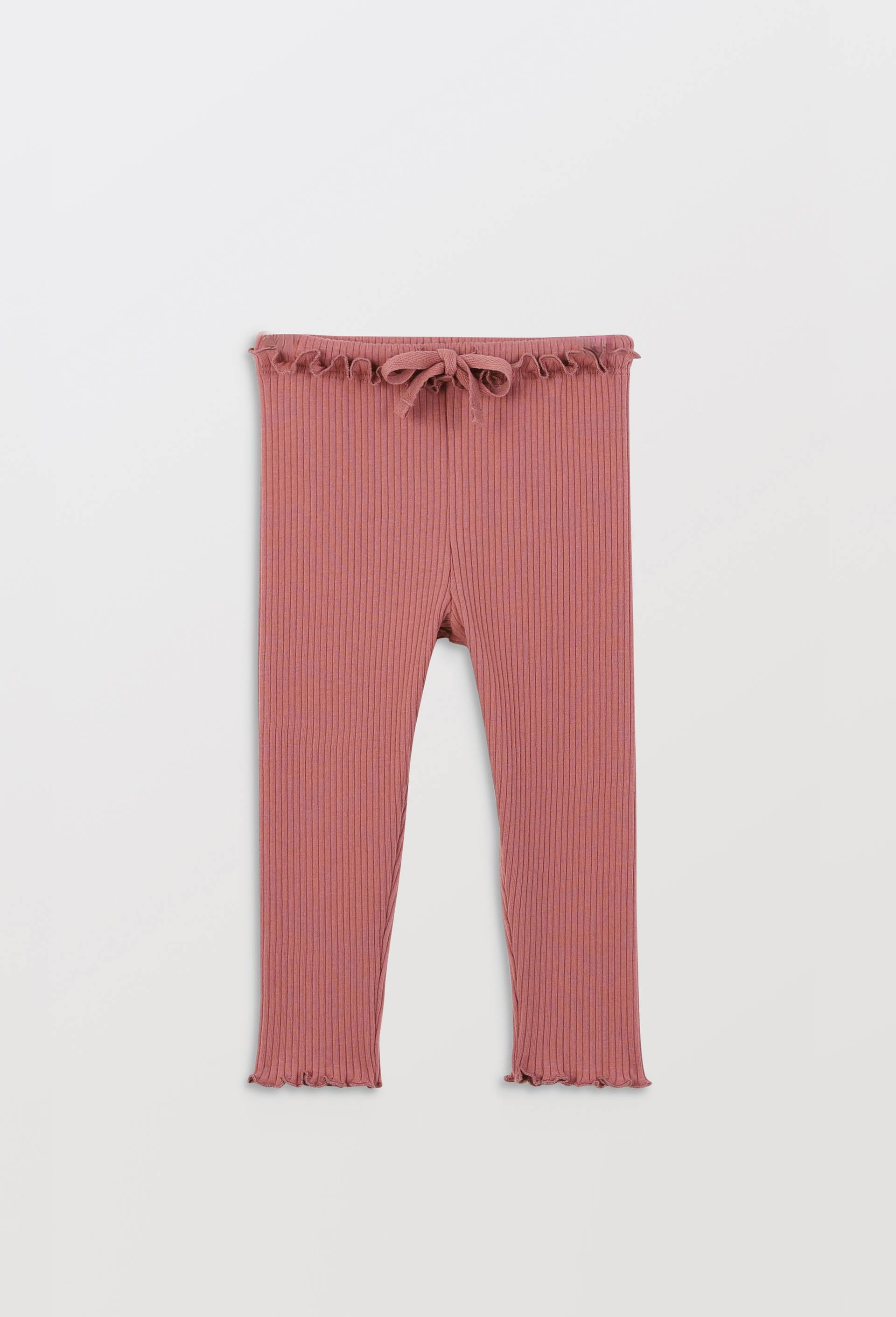 Legging c&ocirc;tel&eacute; uni en coton BIO GOTS, Rose fonc&eacute;, large image number 1.0