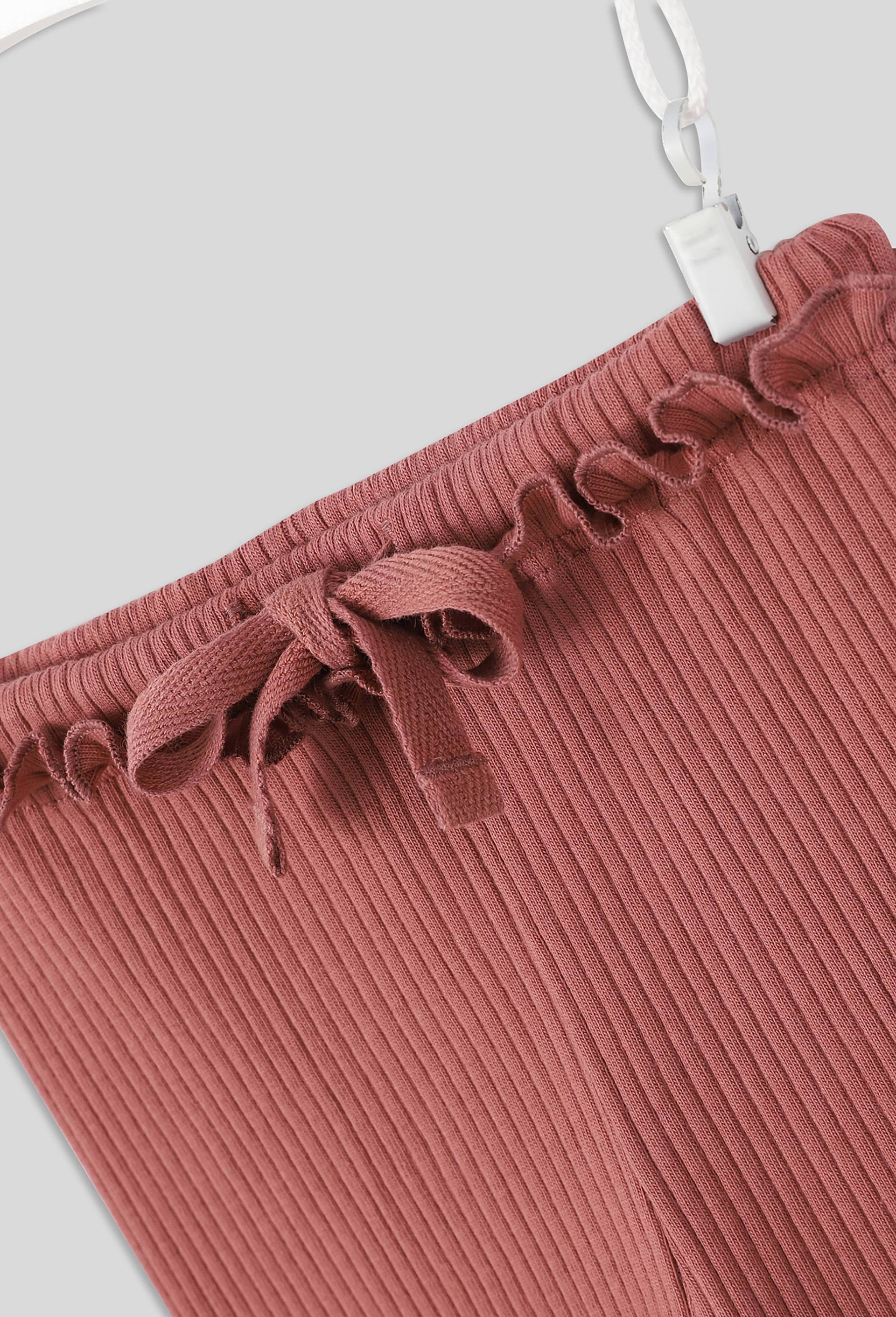 Legging côtelé uni en coton BIO GOTS, Rose foncé, large image number 2