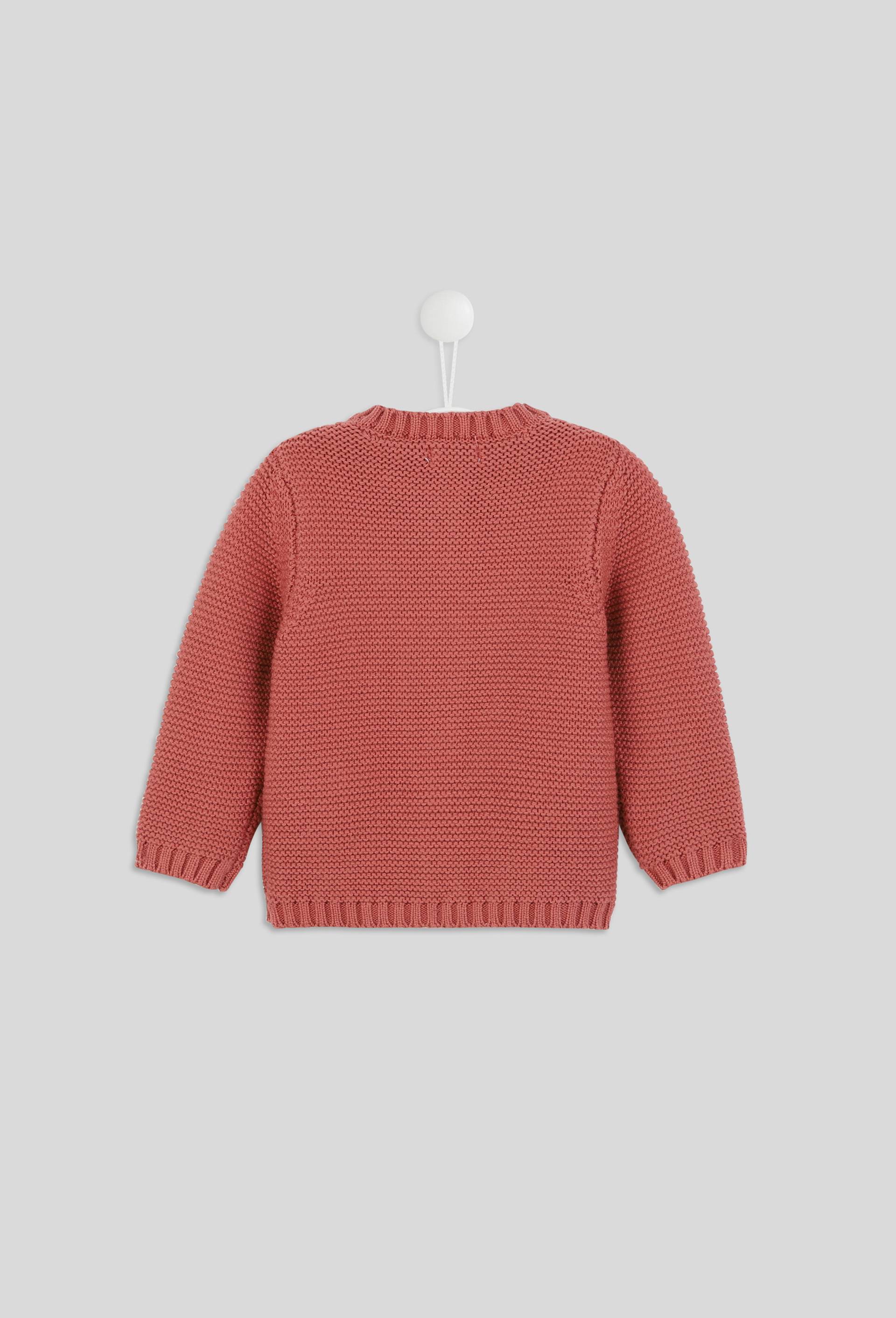 Cardigan manches longues uni contenant de la laine, certifié Oeko-Tex, Rose, large image number 1