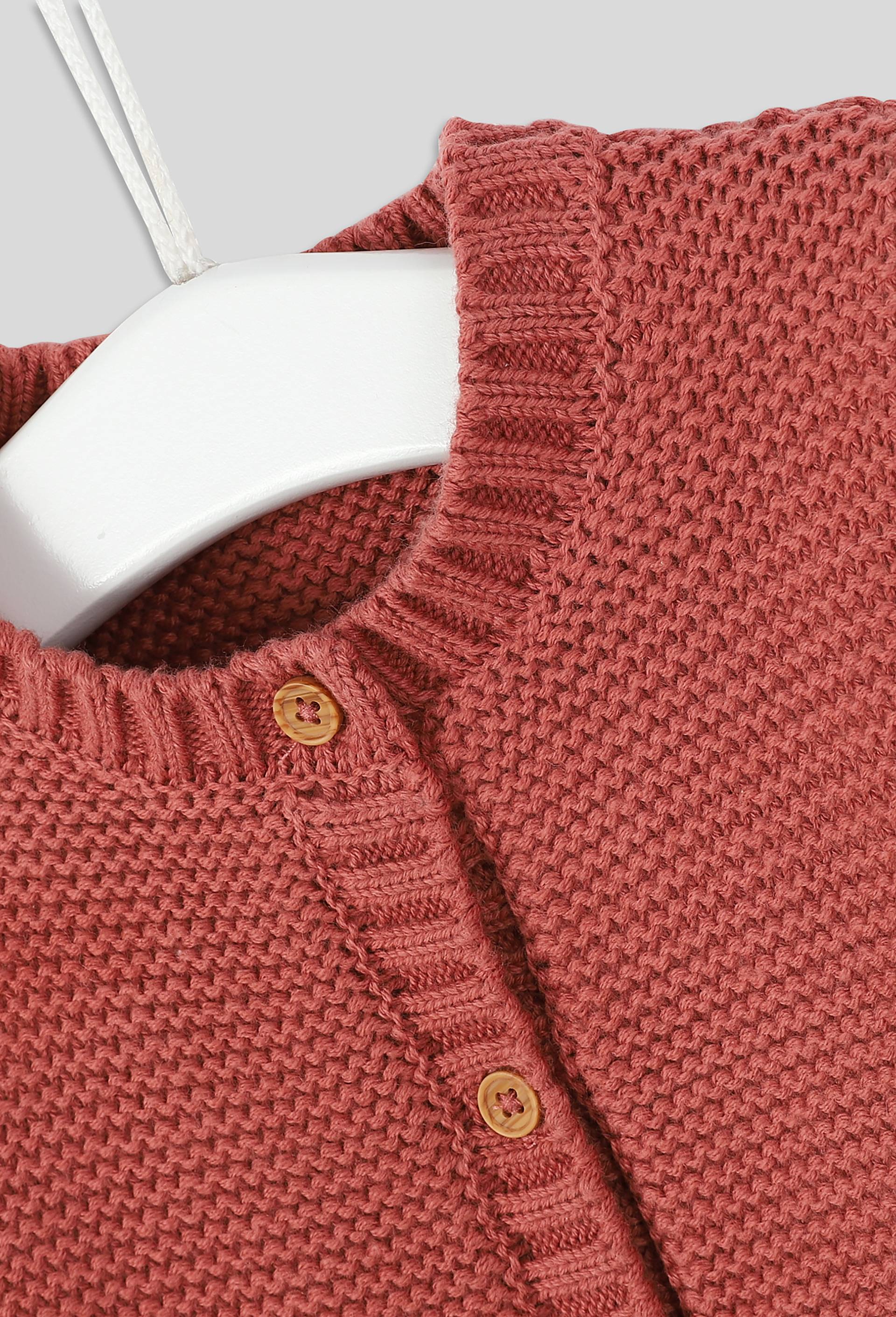 Cardigan manches longues uni contenant de la laine, certifié Oeko-Tex, Rose, large image number 2