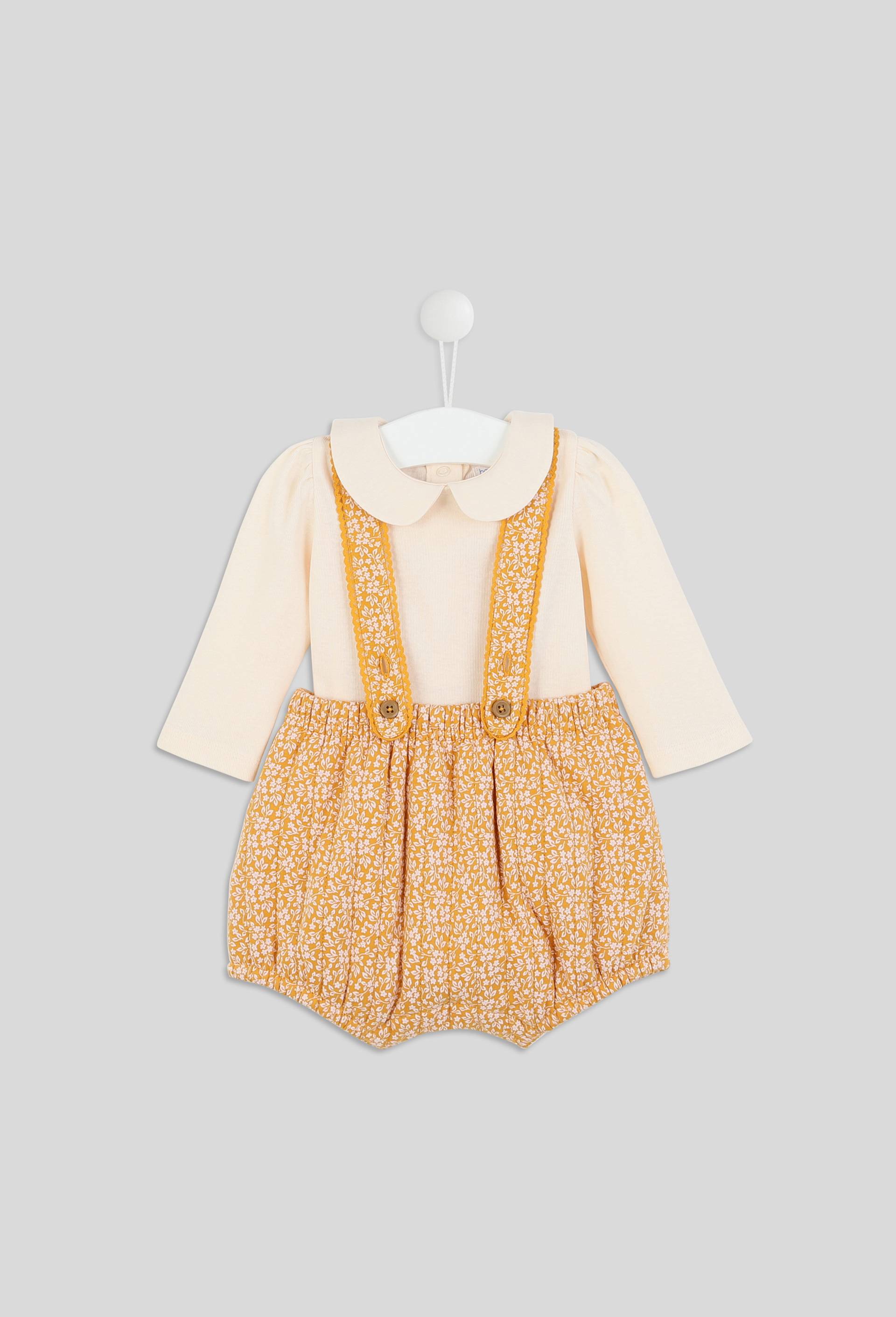 Set body et bloomer fille, en coton BIO, Oeko-Tex, Jaune, large image number 0.0